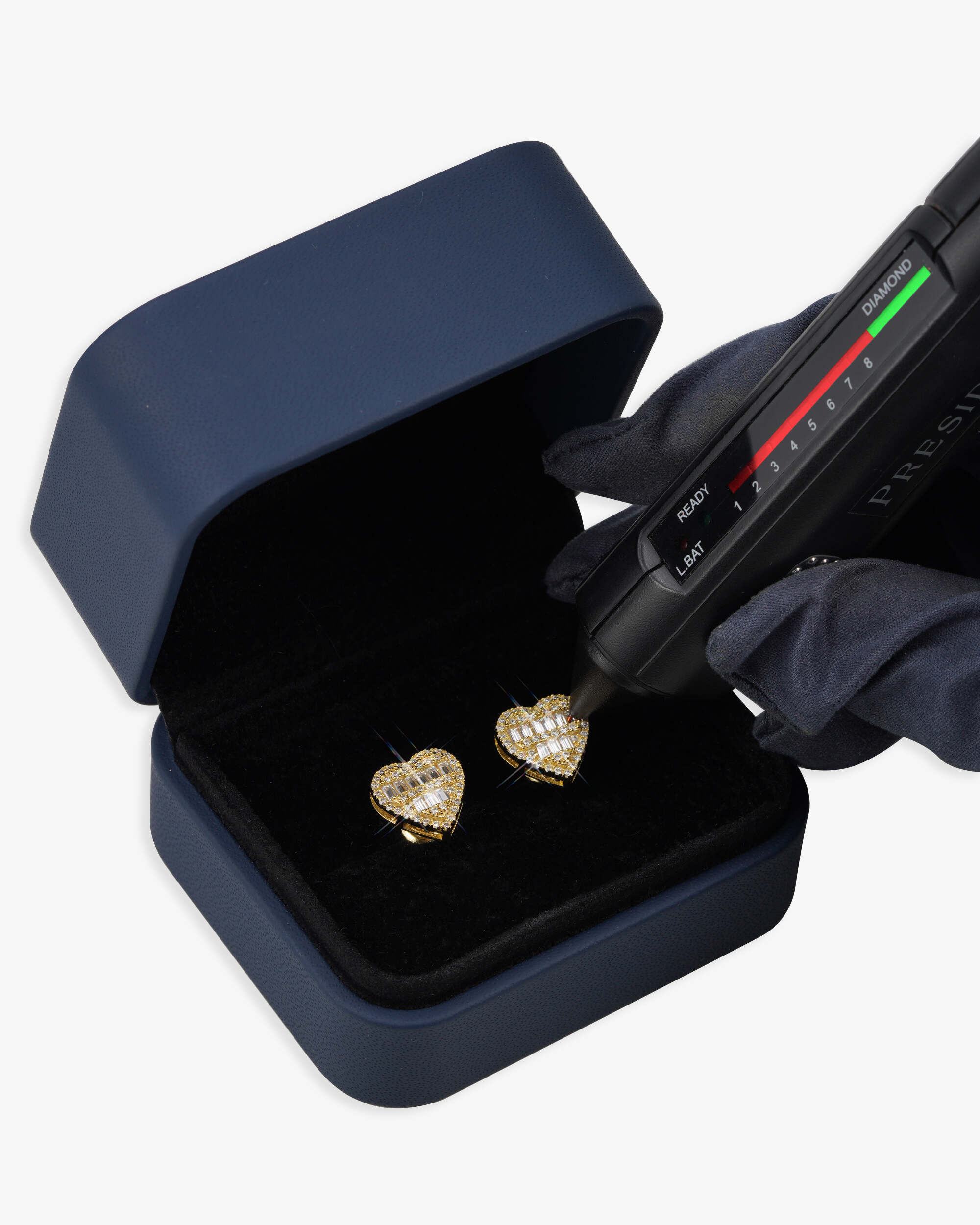 Giant Heart Moissanite Earrings 14K Gold (view 6 of 6)
