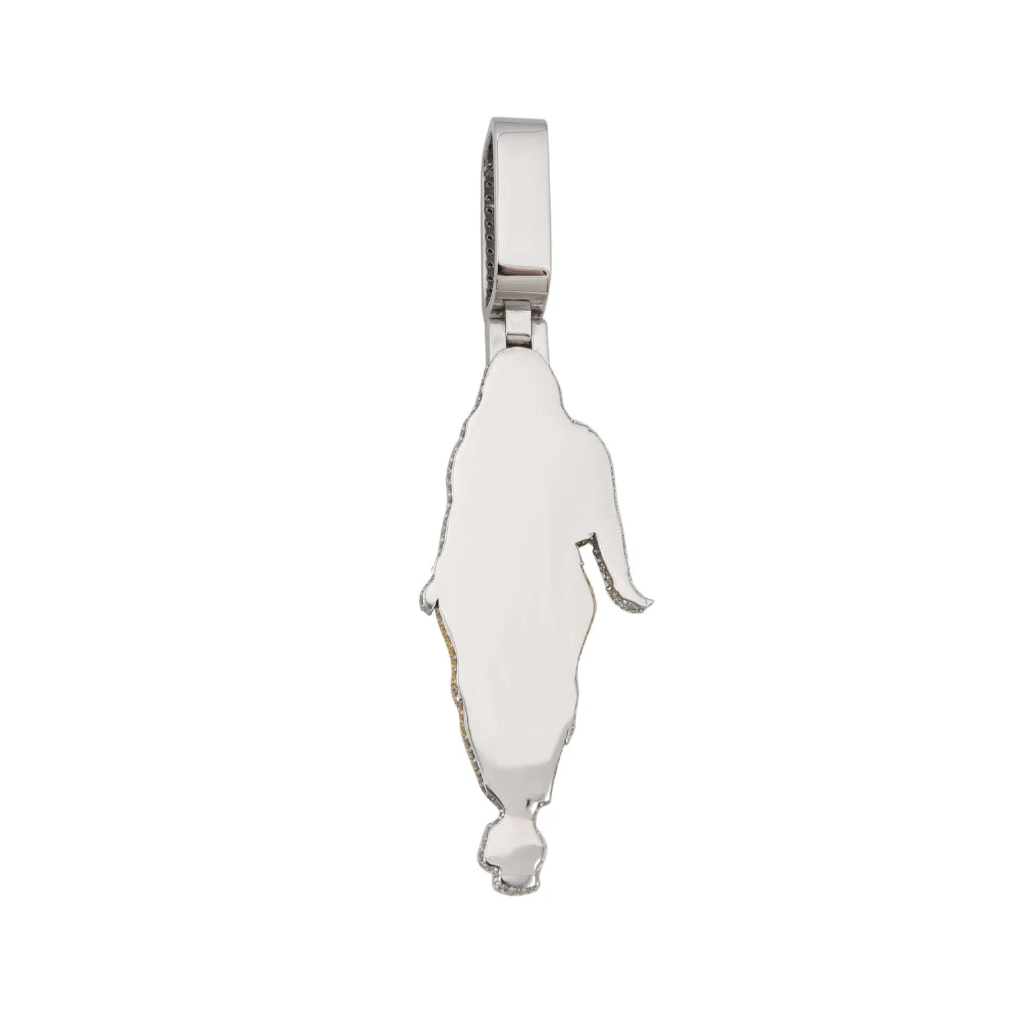 "GODDESS" Custom Moissanite Logo Pendant 14K Gold (view 2 of 3)