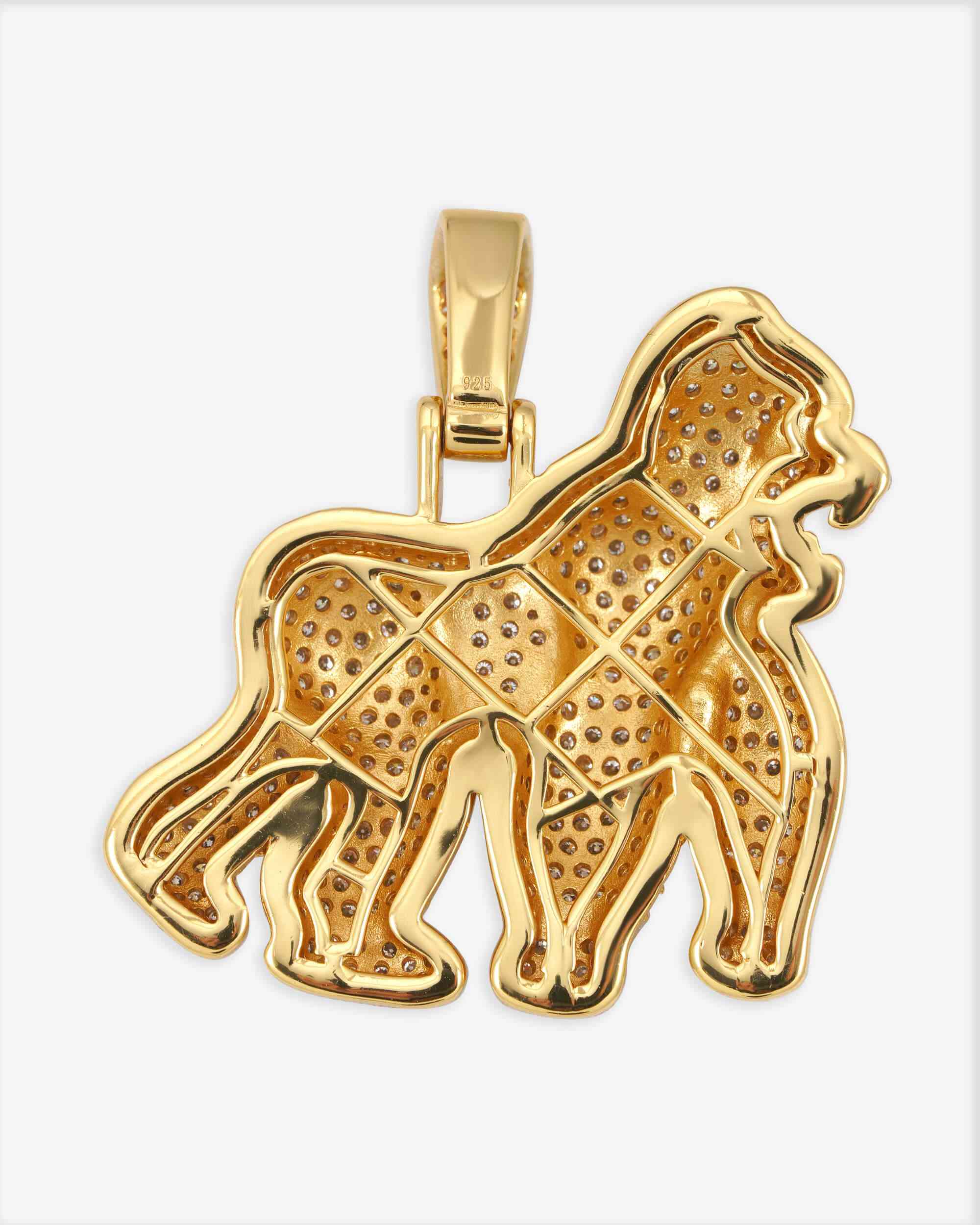 Moissanite Gorilla Pendant 14K Gold (view 6 of 18)