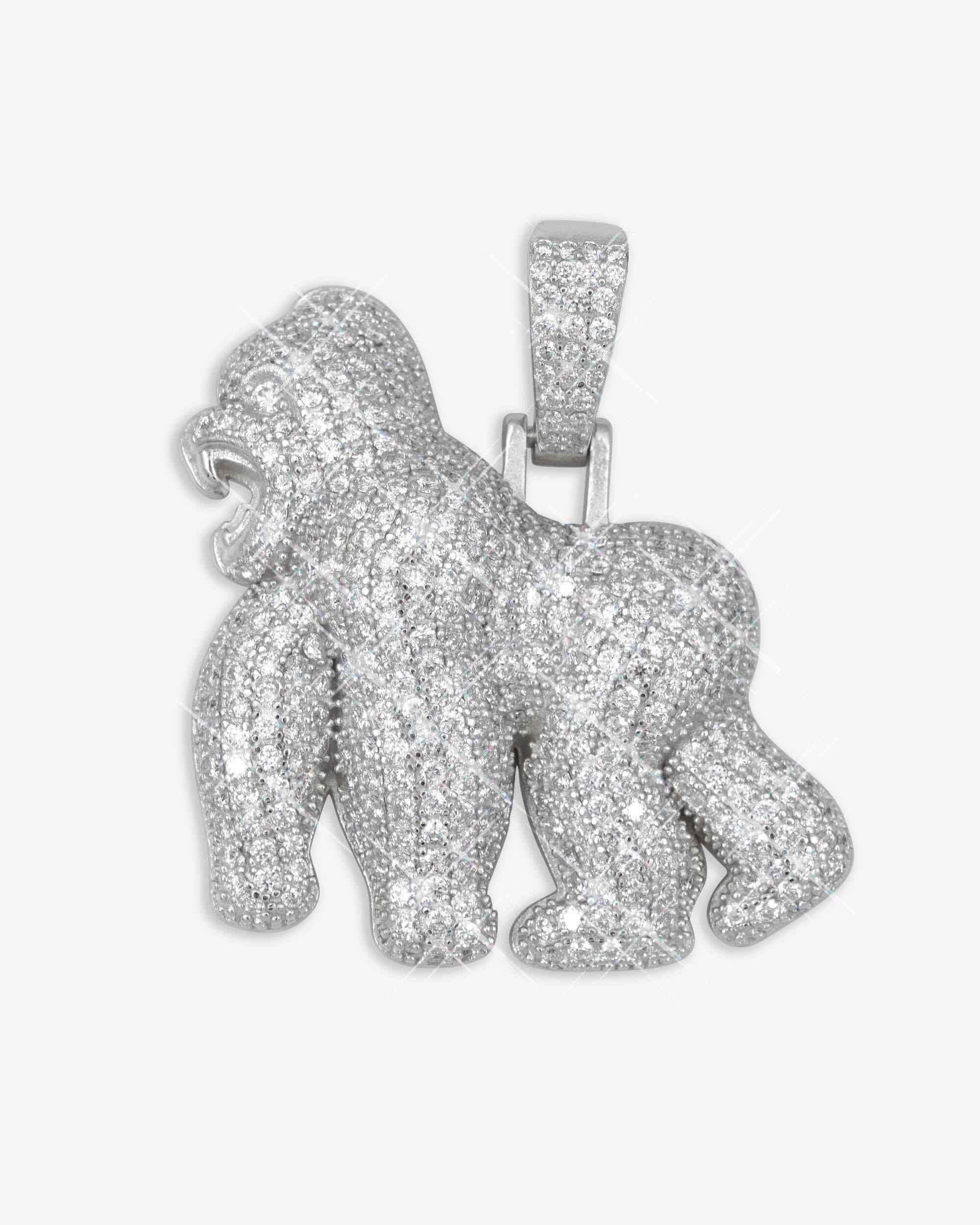 Moissanite Gorilla Pendant 14K Gold (view 7 of 18)
