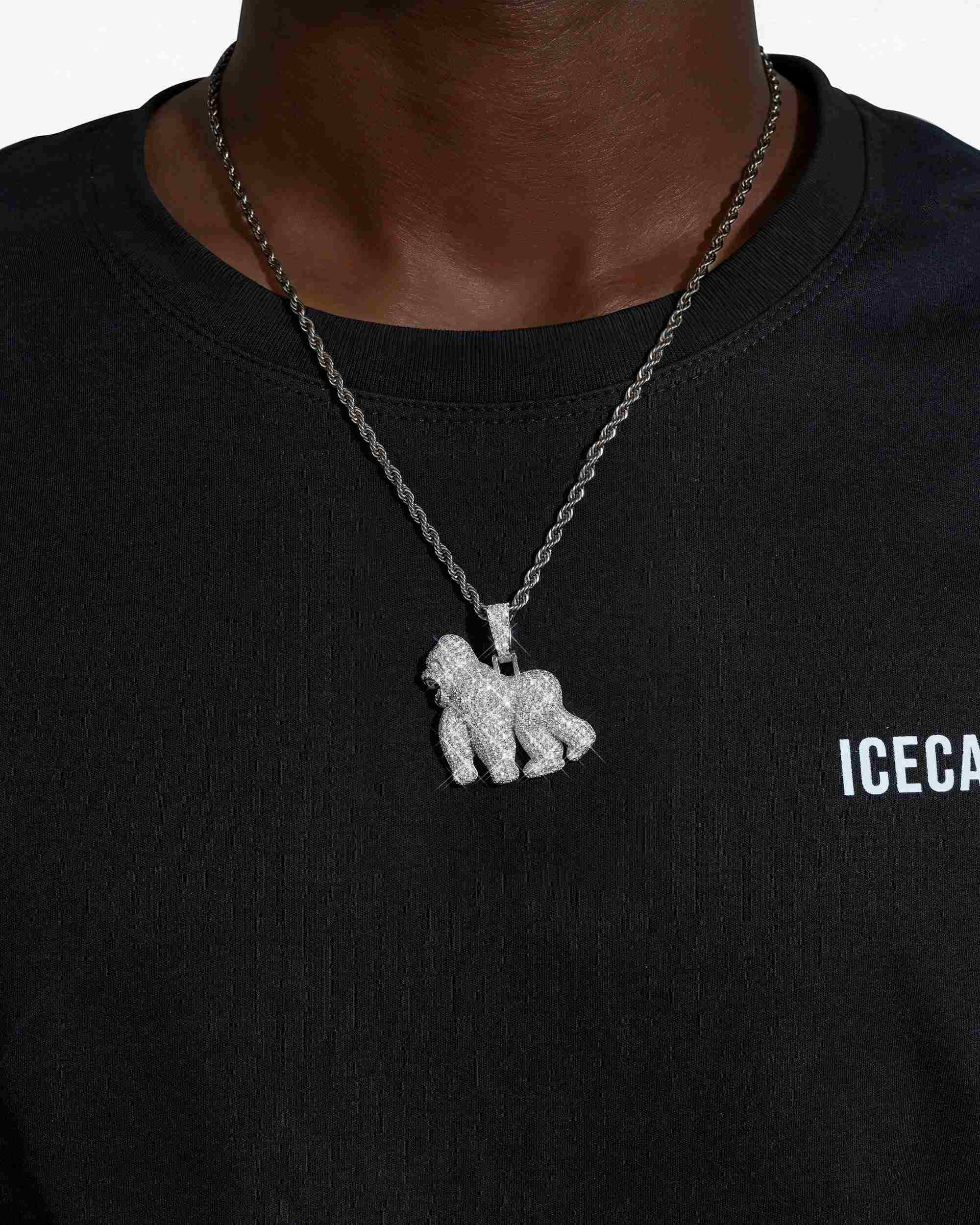 Moissanite Gorilla Pendant 14K Gold (view 8 of 18)