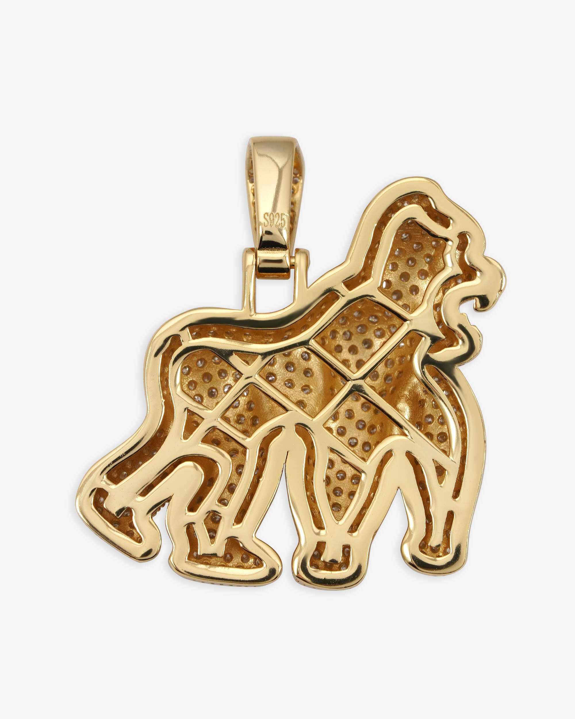 Moissanite Gorilla Pendant 14K Gold (view 12 of 18)