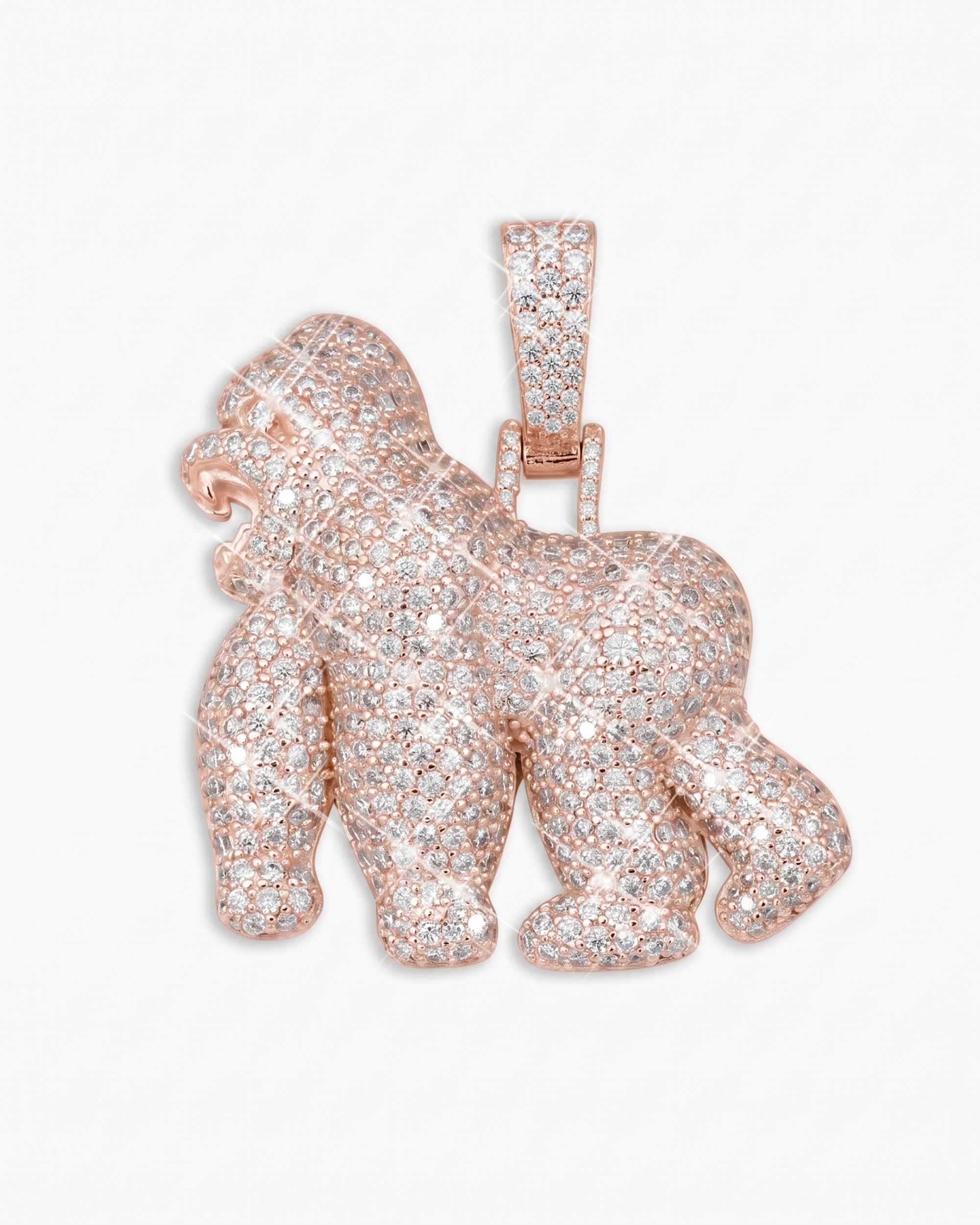 Moissanite Gorilla Pendant 14K Gold (view 13 of 18)