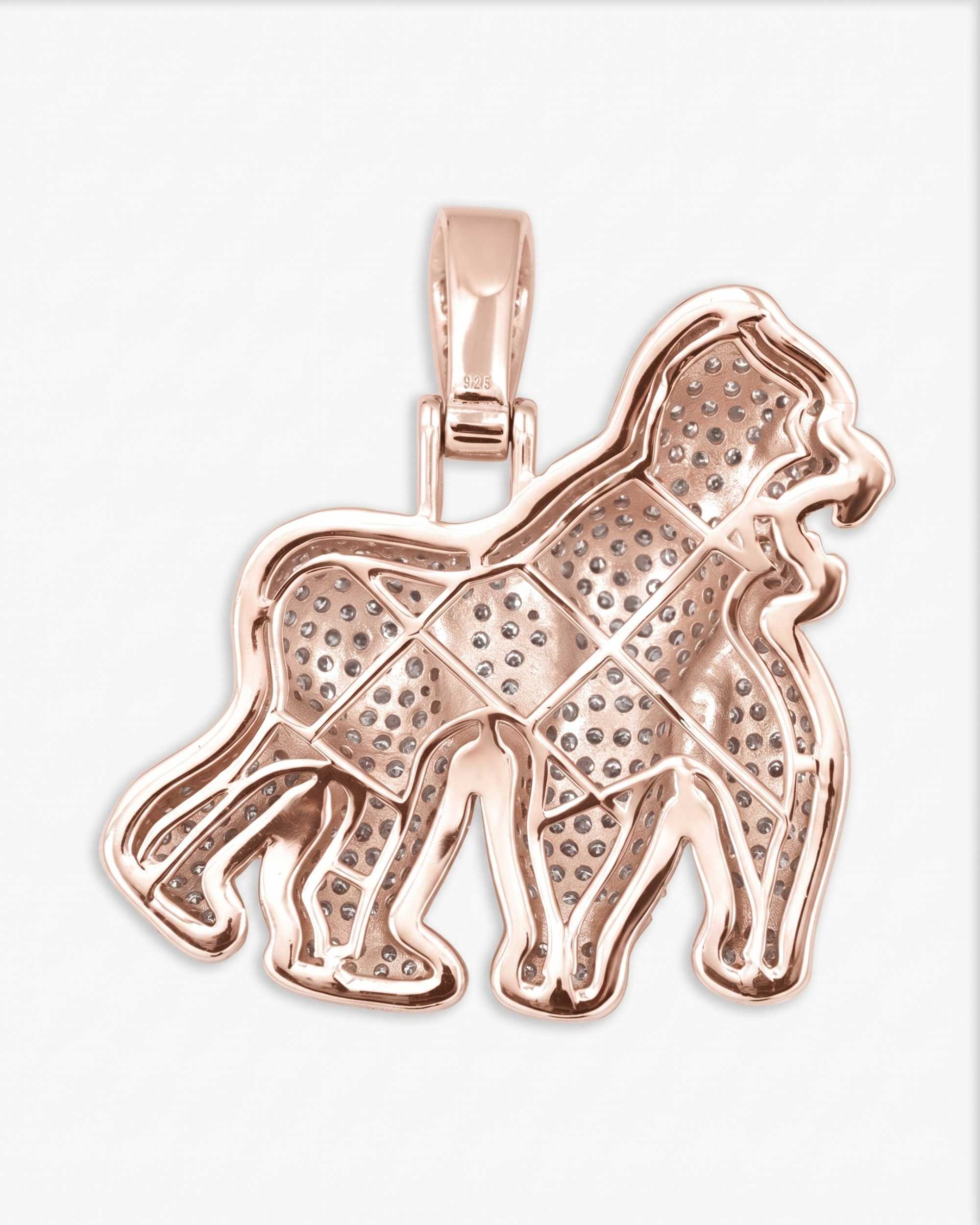 Moissanite Gorilla Pendant 14K Gold (view 15 of 18)
