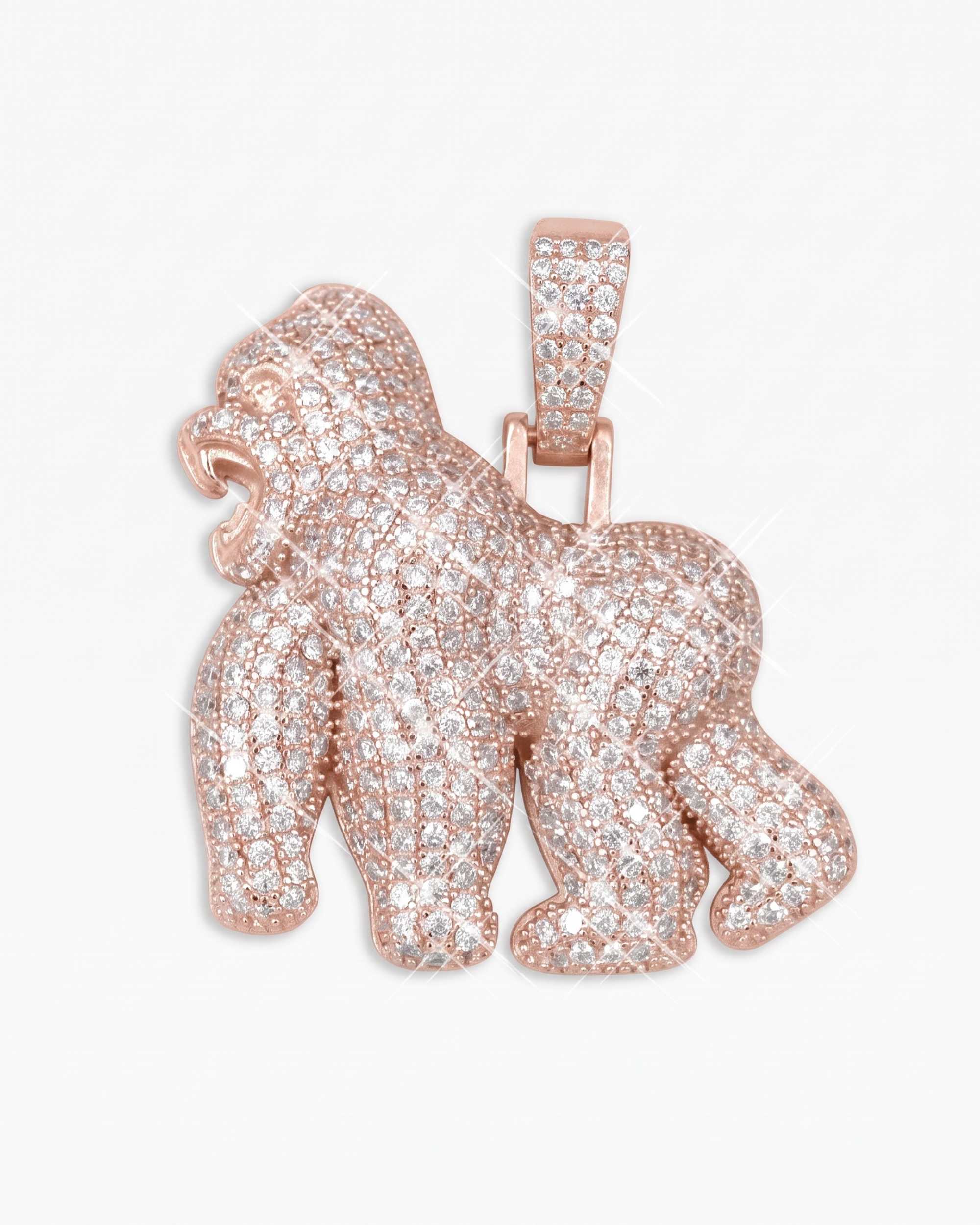Moissanite Gorilla Pendant 14K Gold (view 16 of 18)