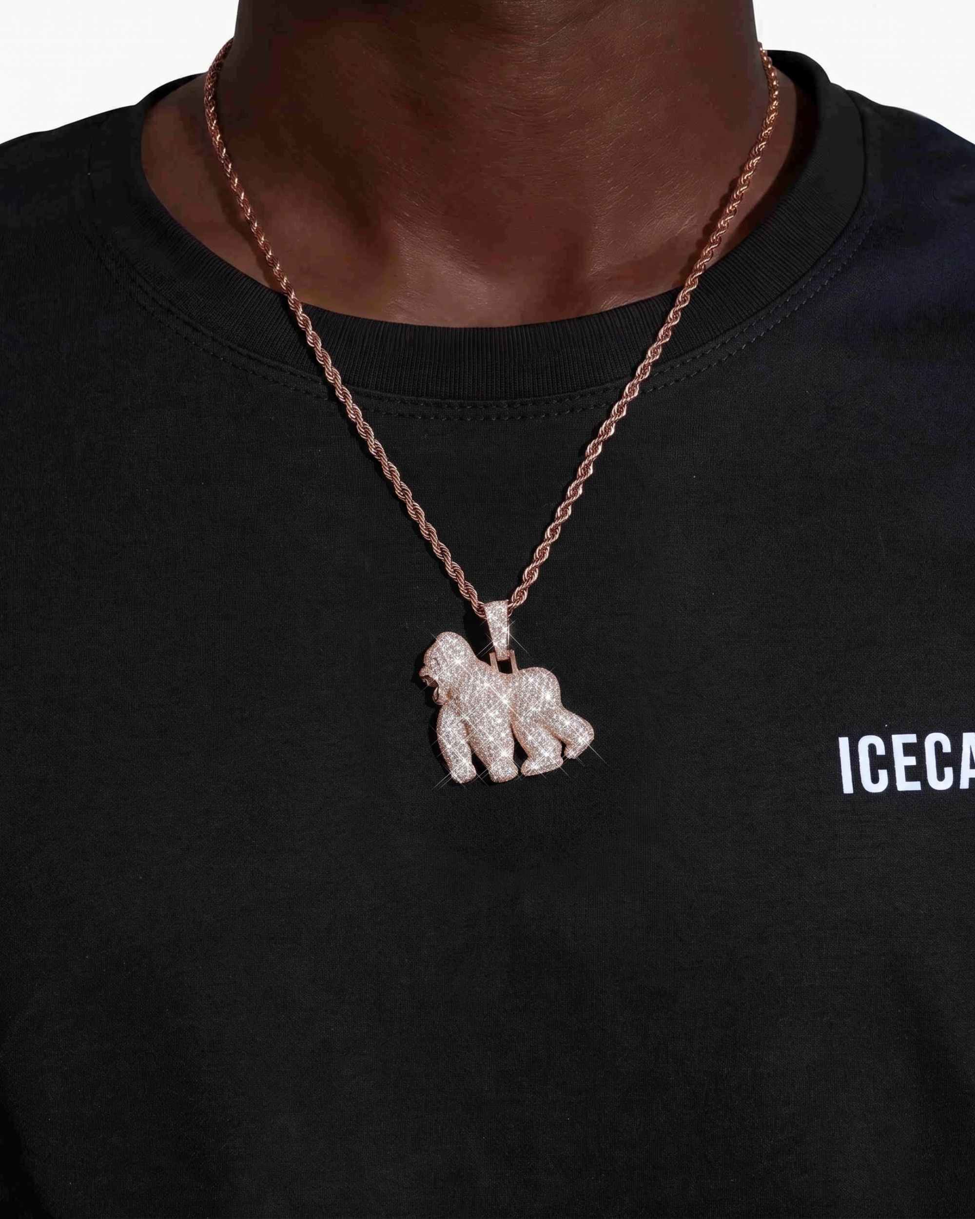 Moissanite Gorilla Pendant 14K Gold (view 17 of 18)