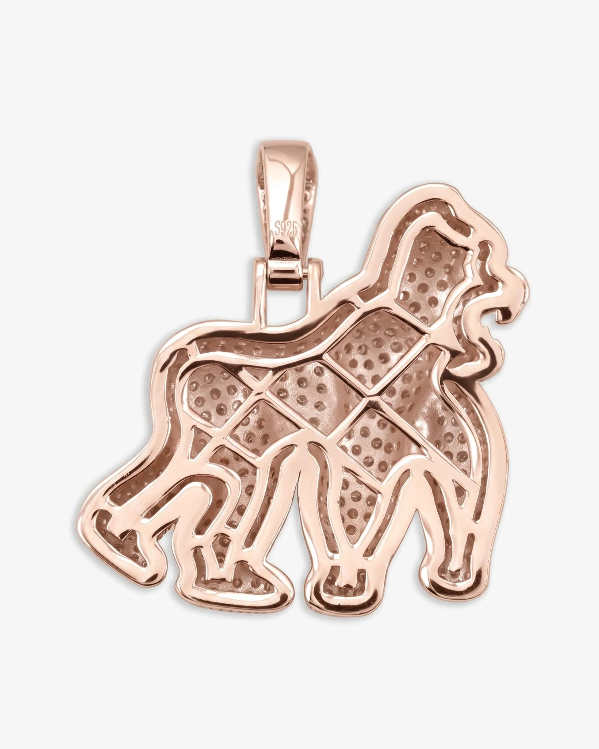 Moissanite Gorilla Pendant 14K Gold (view 18 of 18)