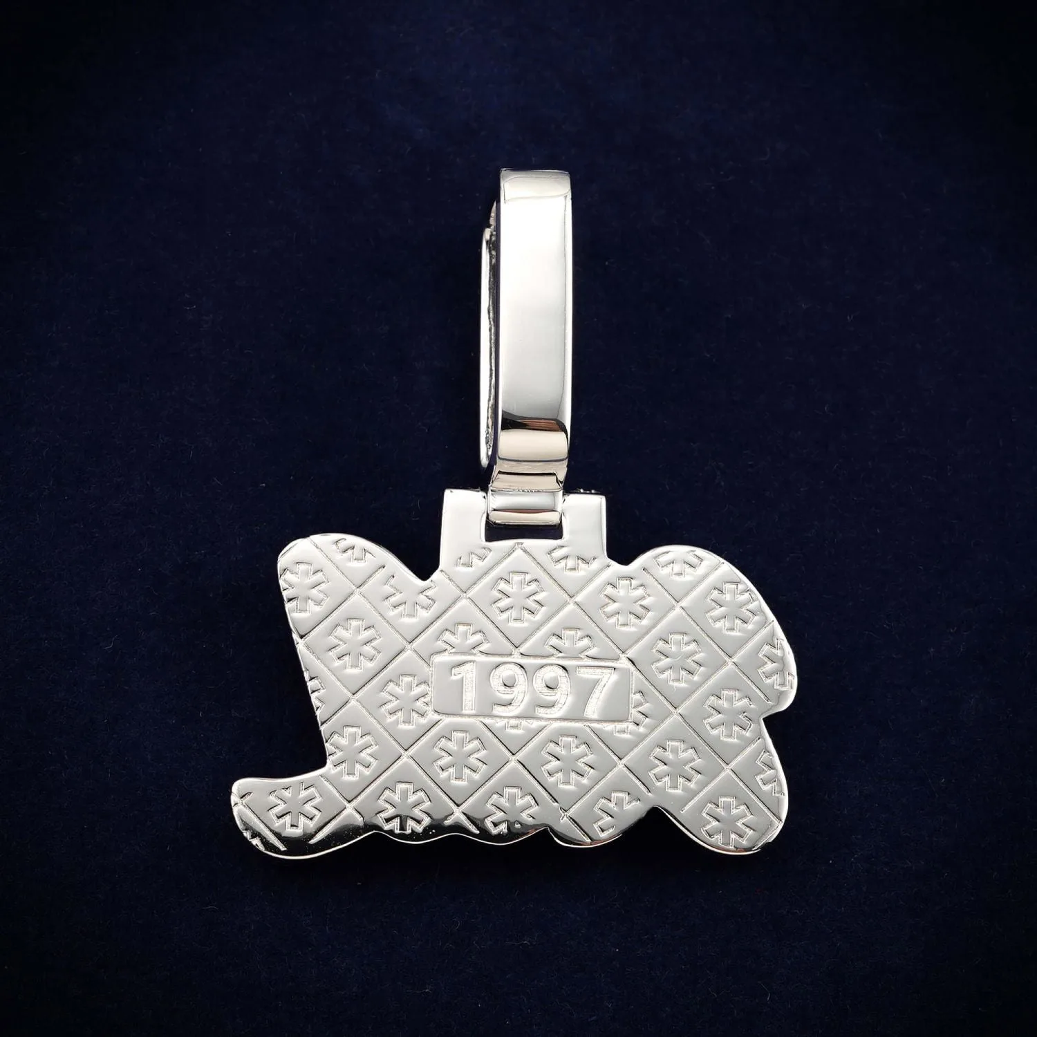 "JRL" Custom Moissanite Name Pendant 14K Gold (view 3 of 4)