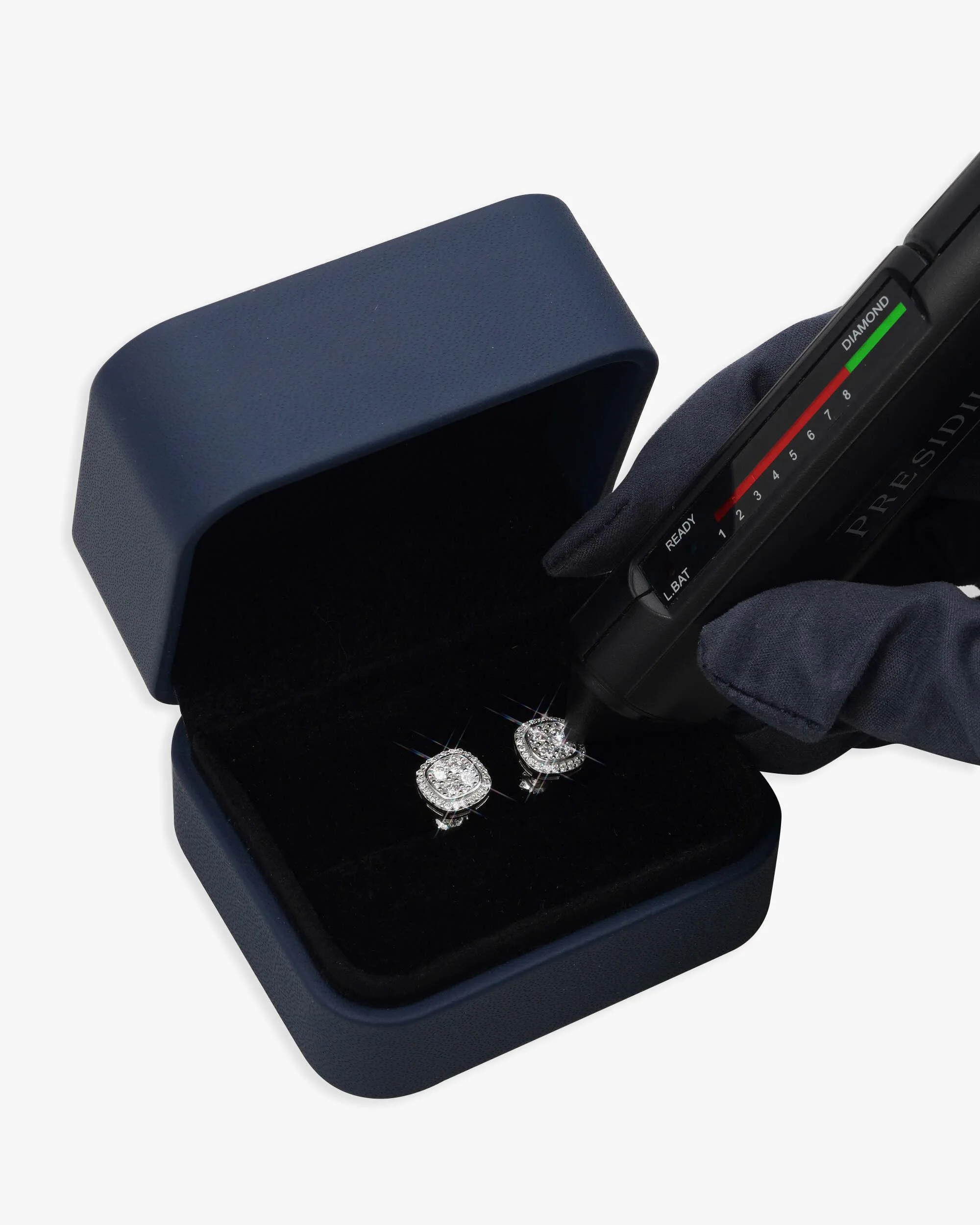 Halo Channel Set Moissanite Earrings 14K Gold (view 3 of 4)