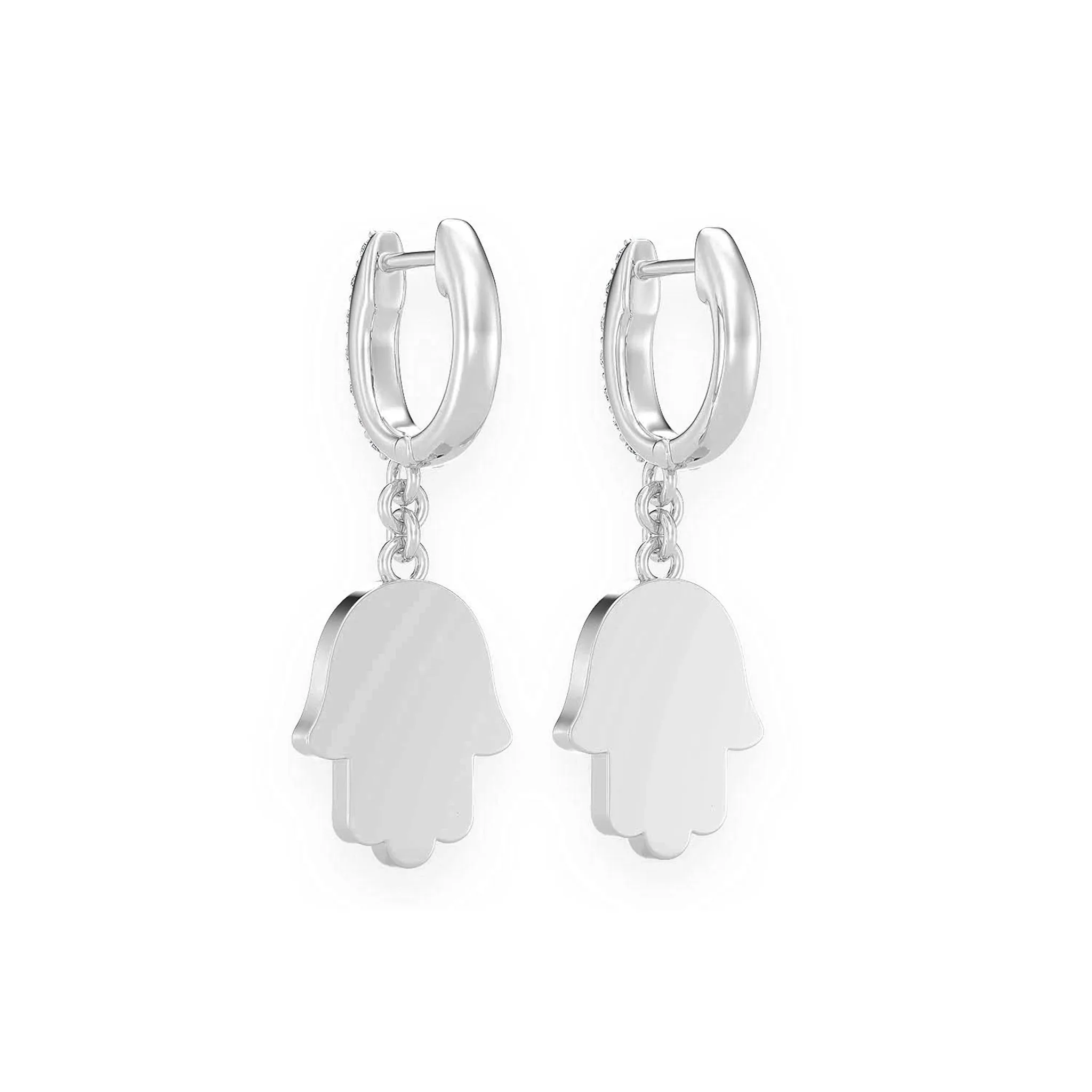 Hamsa Diamond Drops - earrings in yellow gold (view 6 of 11)