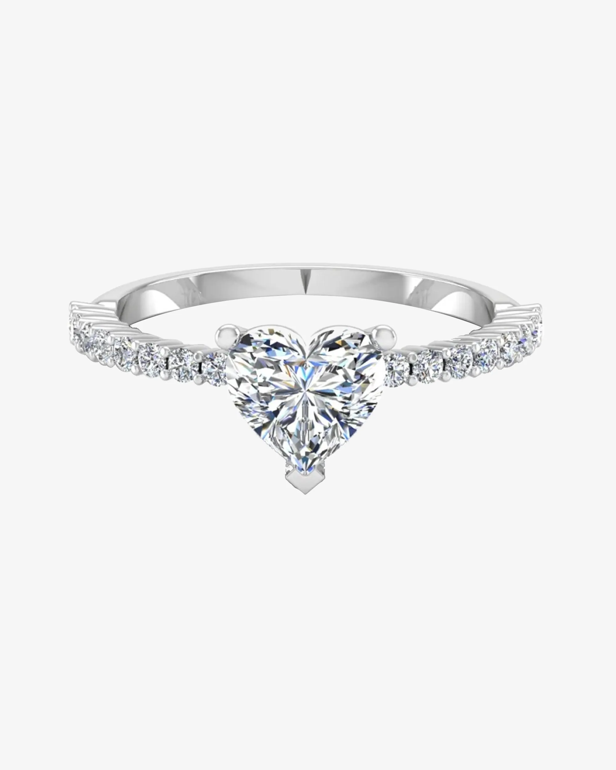 Heart Bezel Moissanite Engagement Ring - in 14k gold (view 2 of 8)