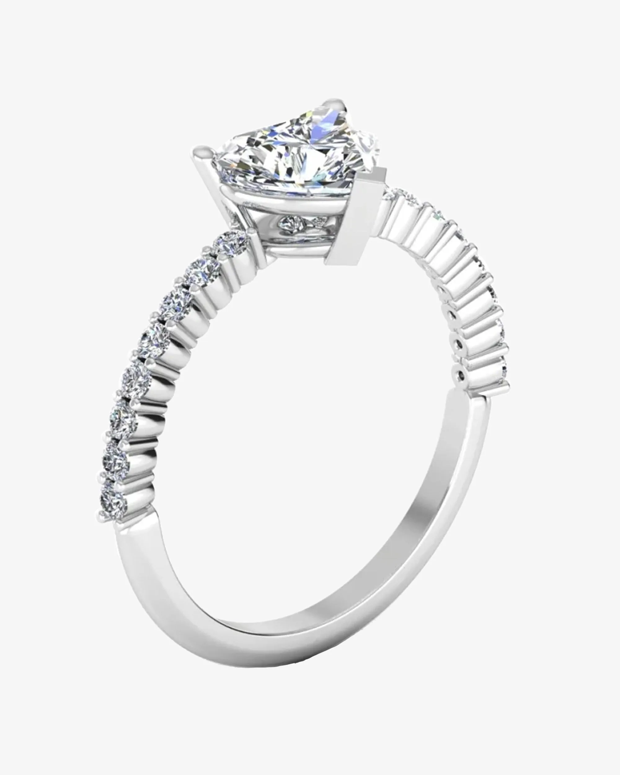 Heart Bezel Moissanite Engagement Ring - in 14k gold (view 3 of 8)
