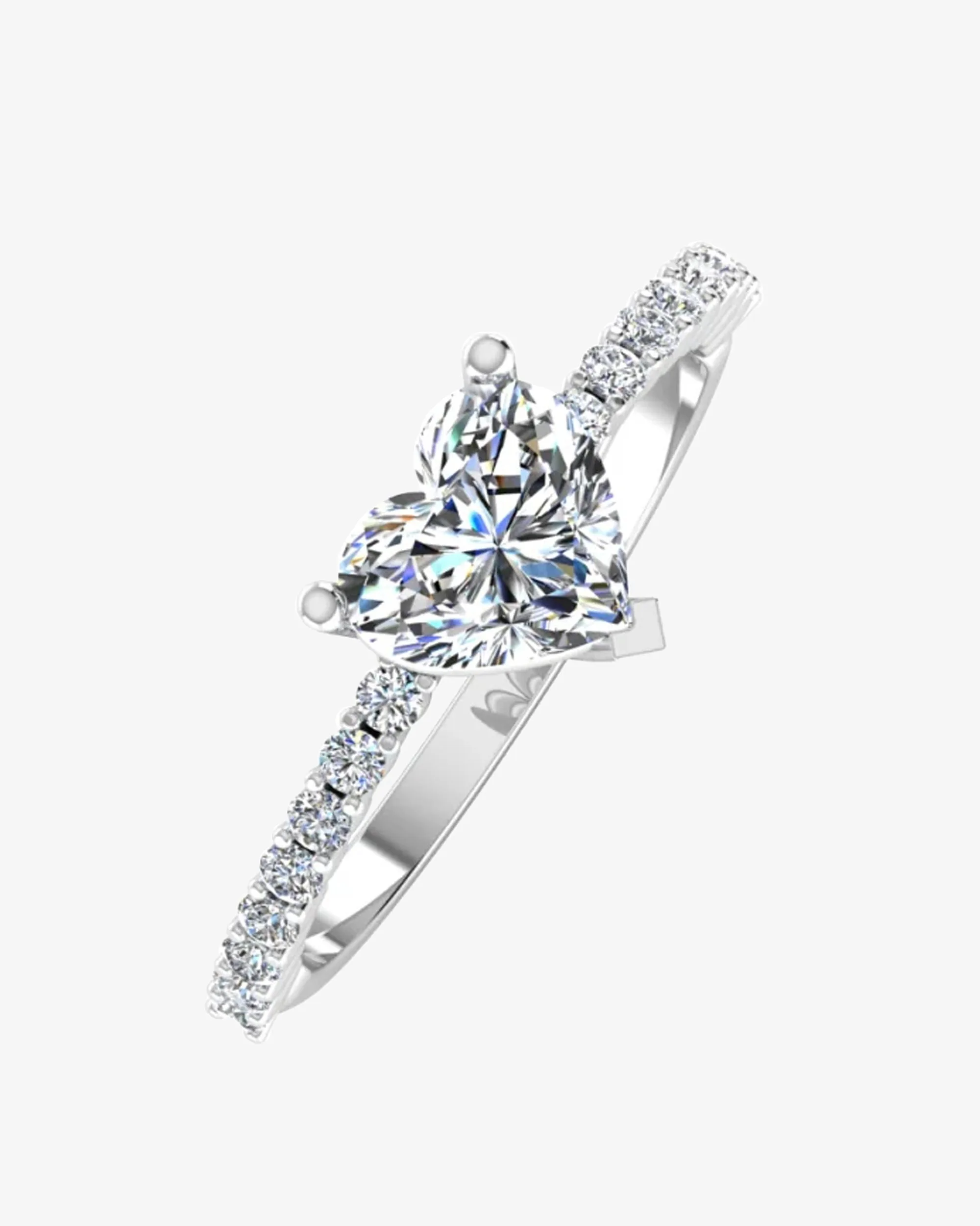 Heart Bezel Moissanite Engagement Ring - in 14k gold (view 4 of 8)