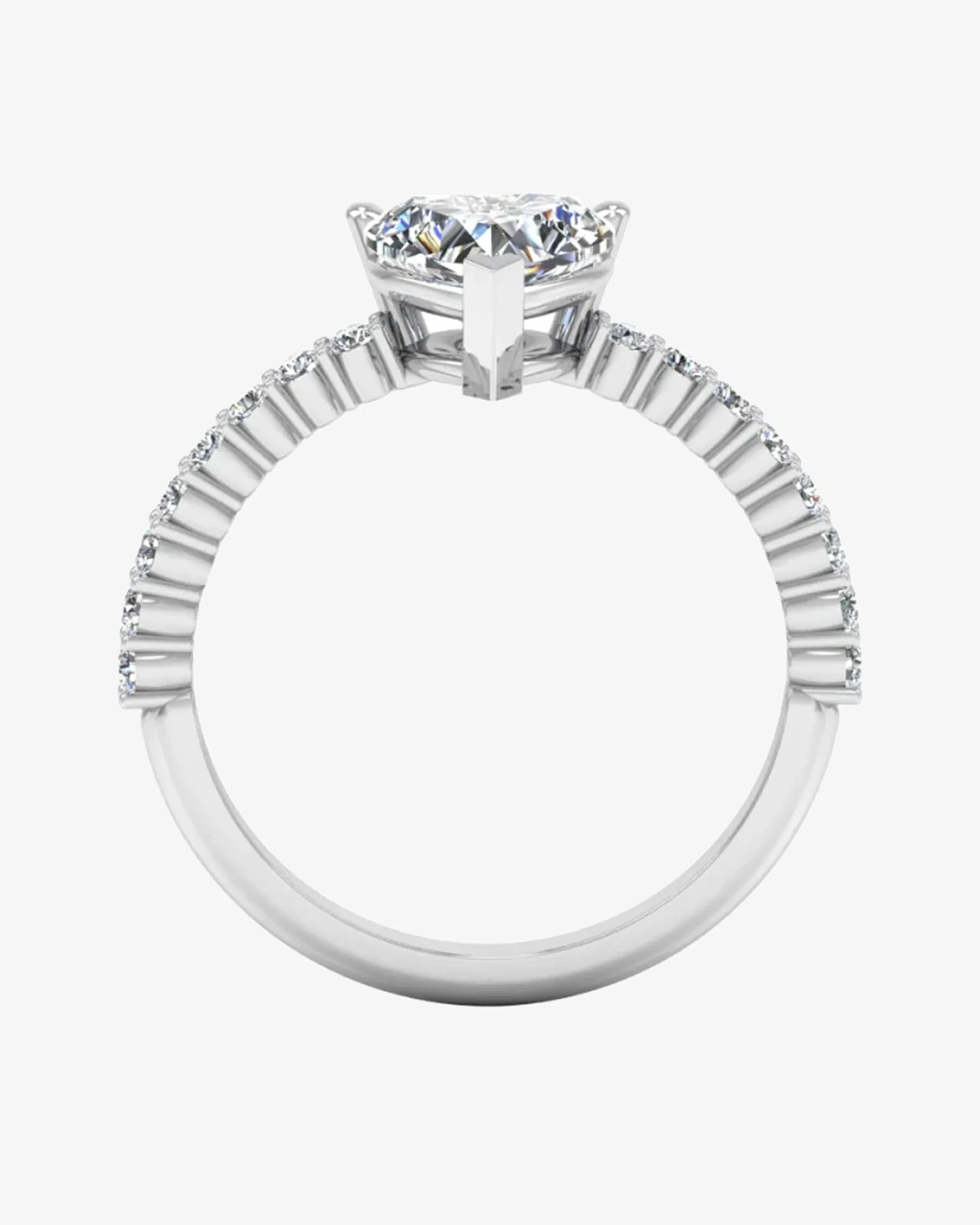 Heart Bezel Moissanite Engagement Ring - in 14k gold (view 6 of 8)