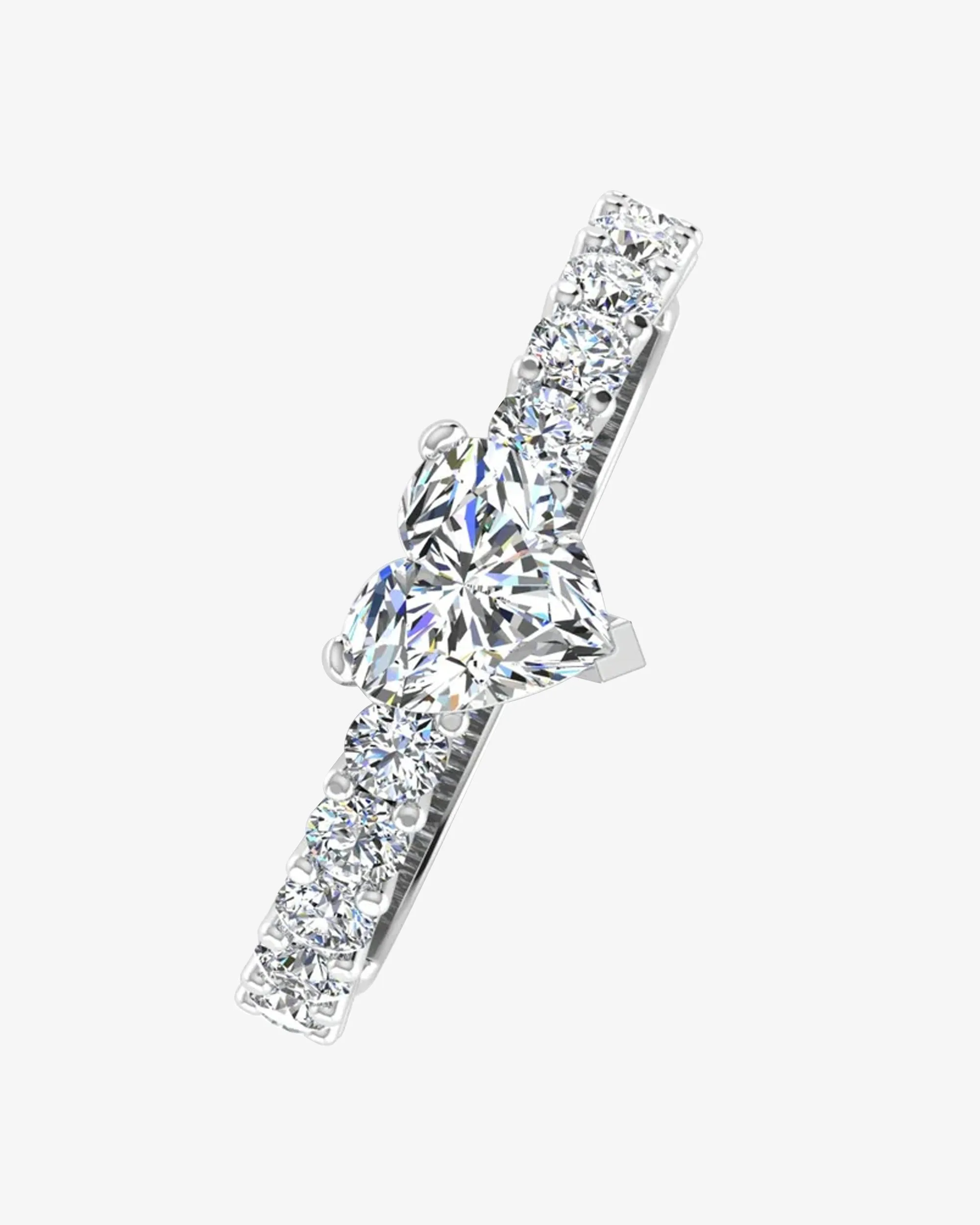 Heart Cut Prong Set Moissanite Engagement Ring - in 14k gold (view 4 of 8)