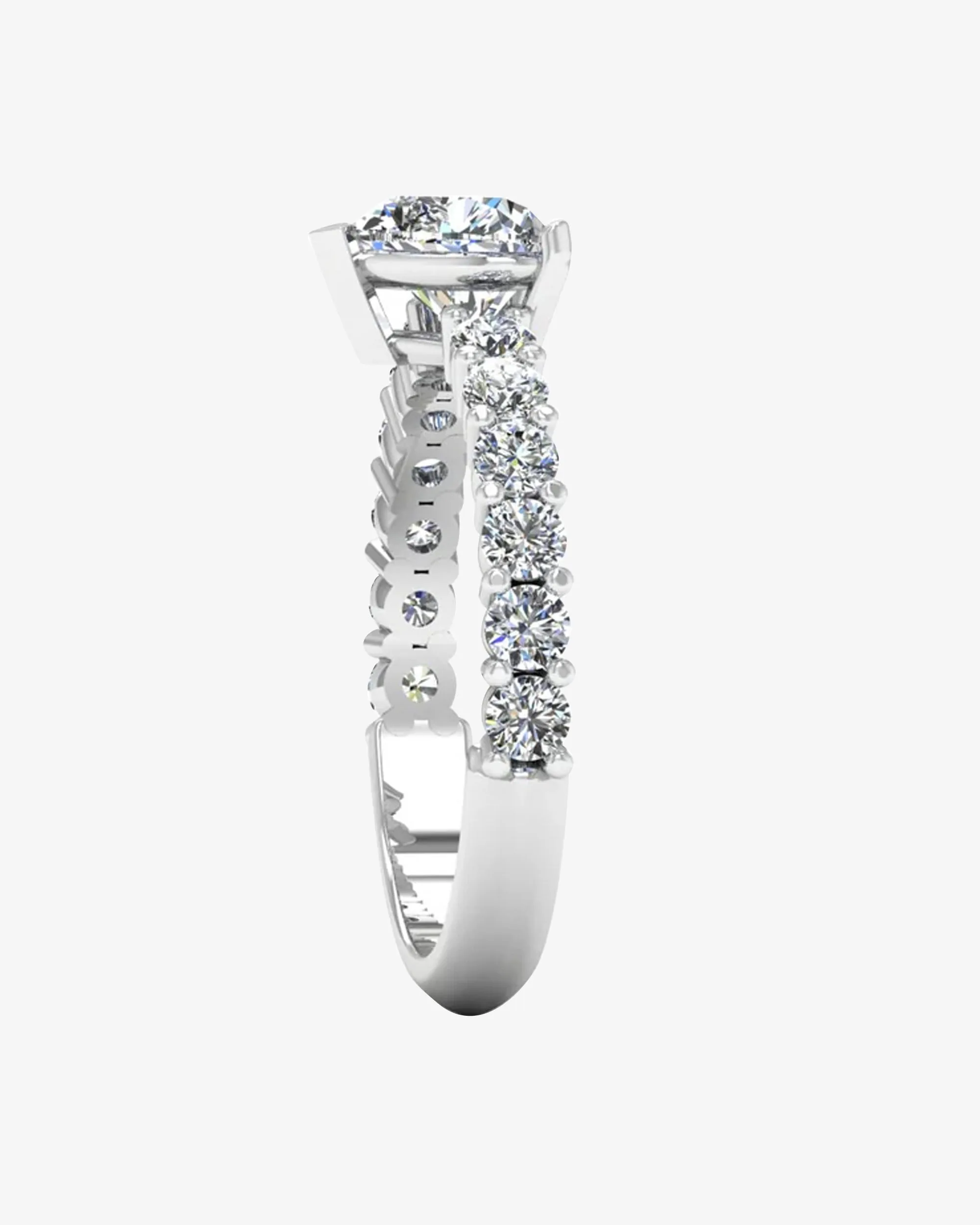 Heart Cut Prong Set Moissanite Engagement Ring - in 14k gold (view 5 of 8)