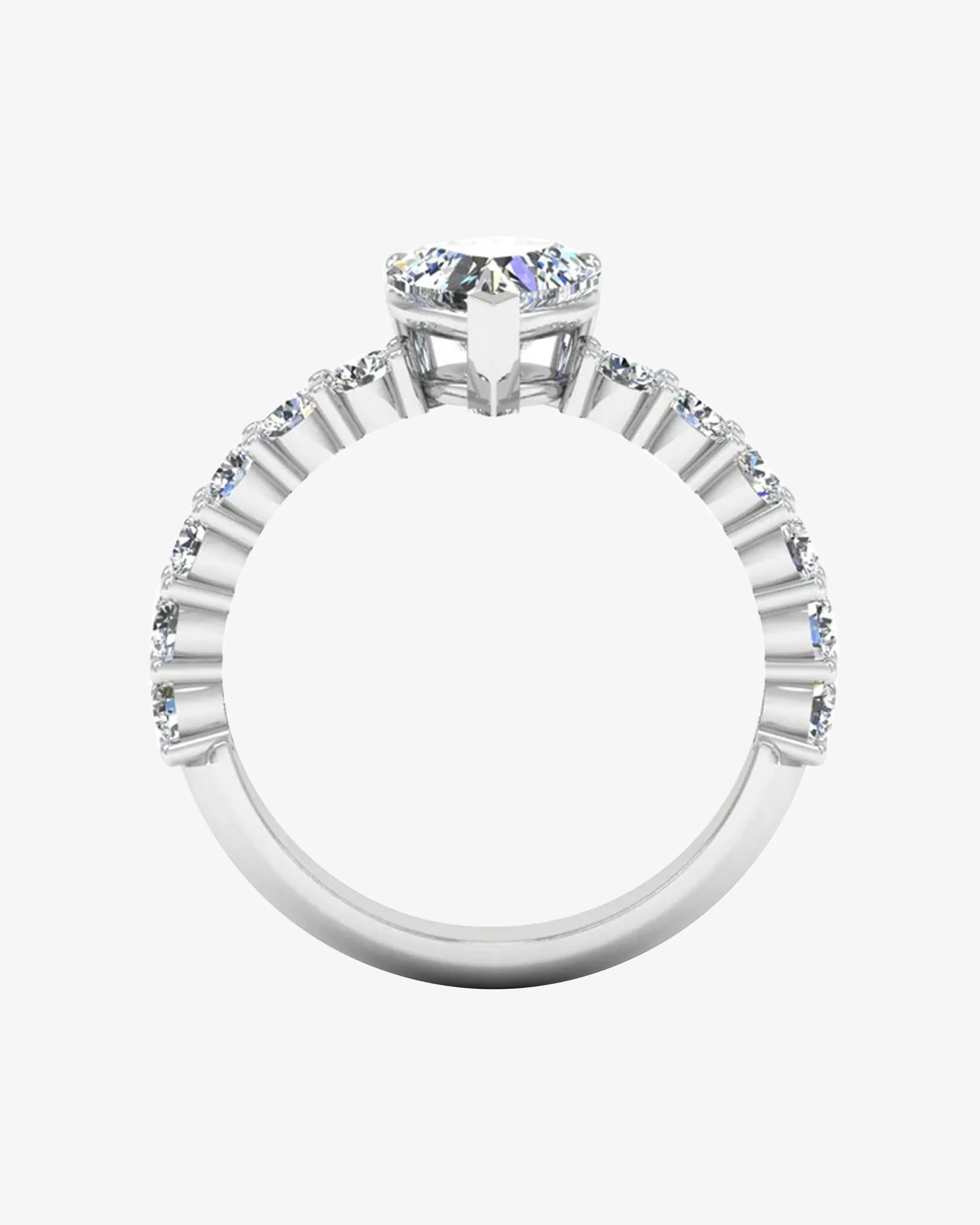 Heart Cut Prong Set Moissanite Engagement Ring - in 14k gold (view 6 of 8)