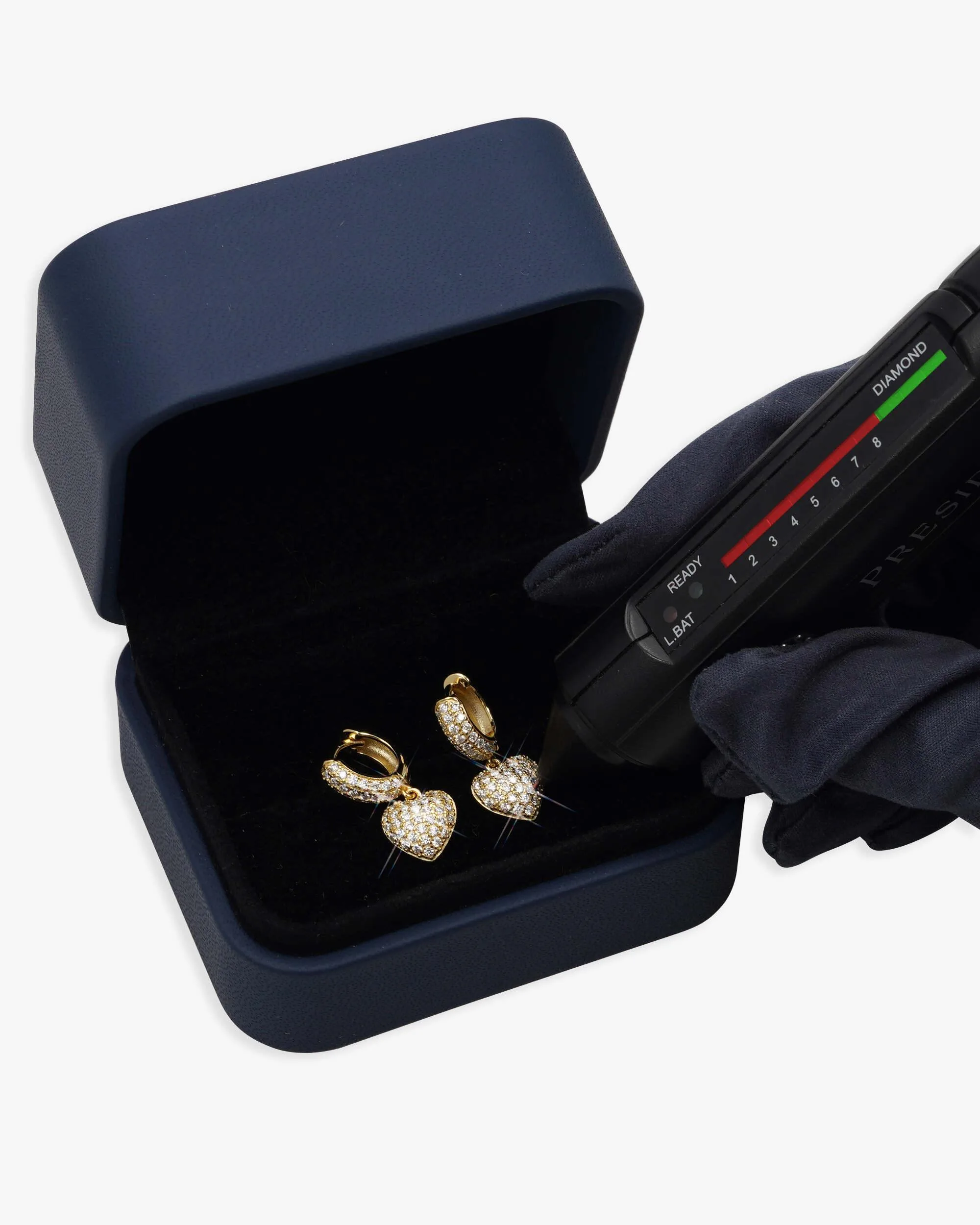 Heart Shaped Moissanite Drop Earrings 14K Gold (view 6 of 8)