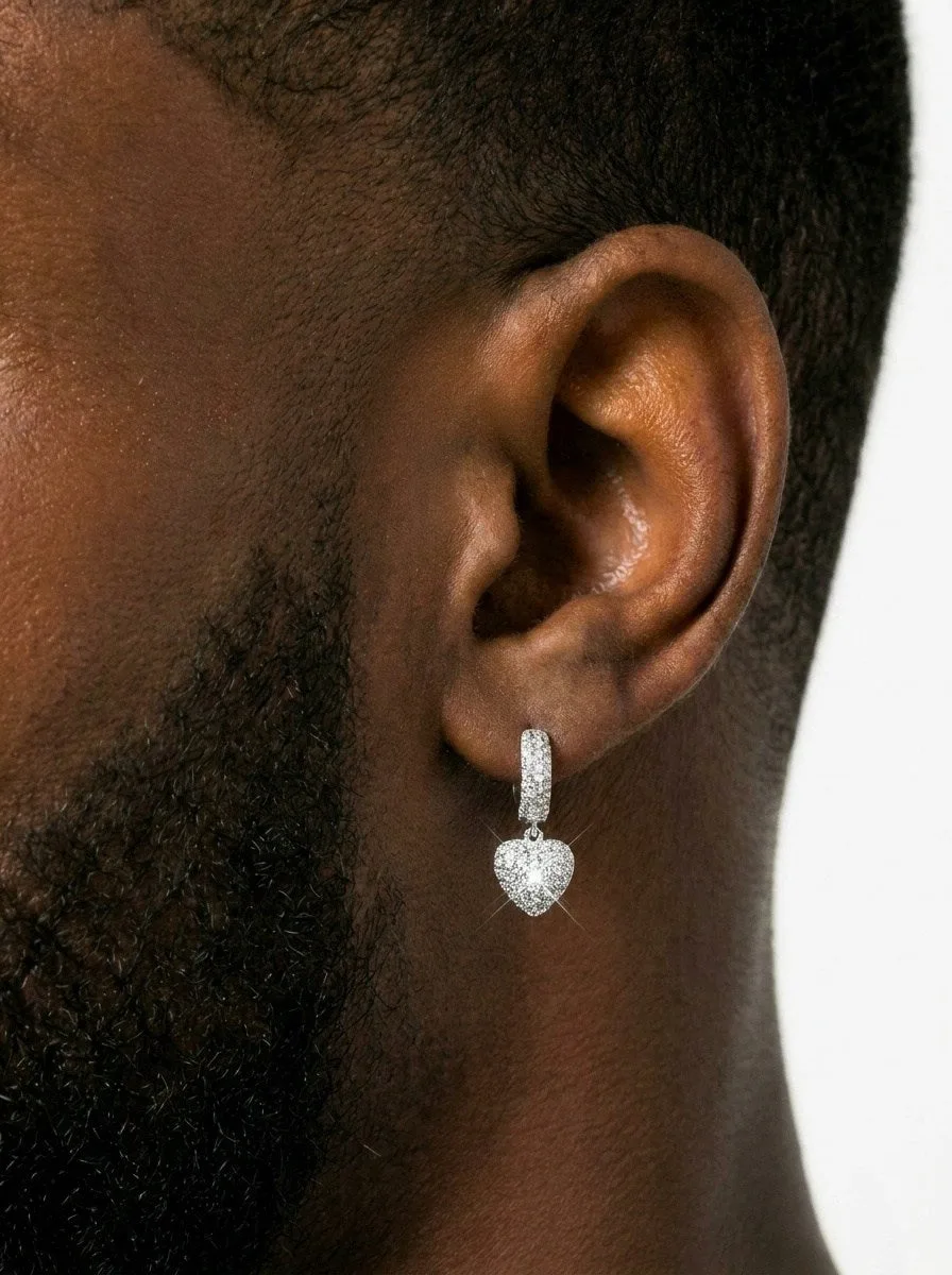 Heart Shaped Moissanite Drop Earrings 14K Gold (view 7 of 8)