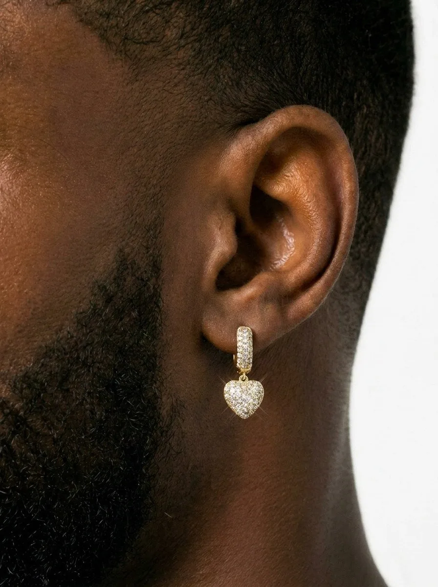 Heart Shaped Moissanite Drop Earrings 14K Gold (view 8 of 8)