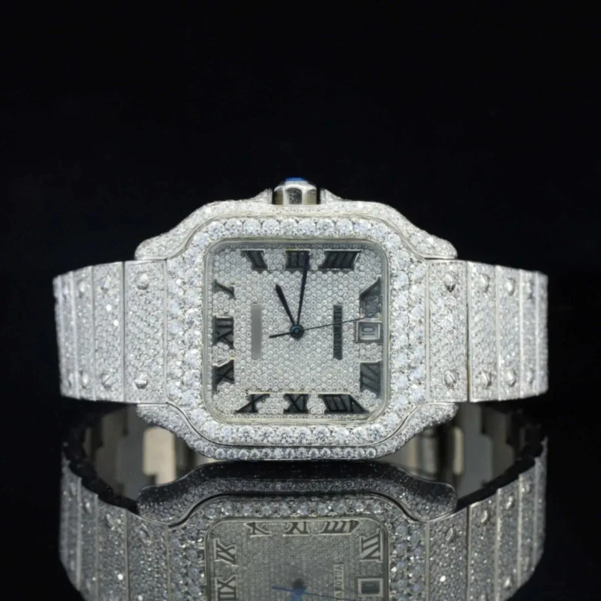 Iced Out And Automatic Business Style Moissanite Watch (view 2 of 5)