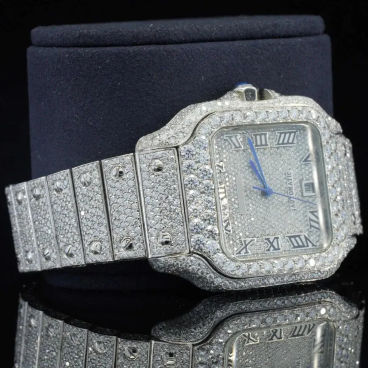 Iced Out And Automatic Business Style Moissanite Watch (view 3 of 5)