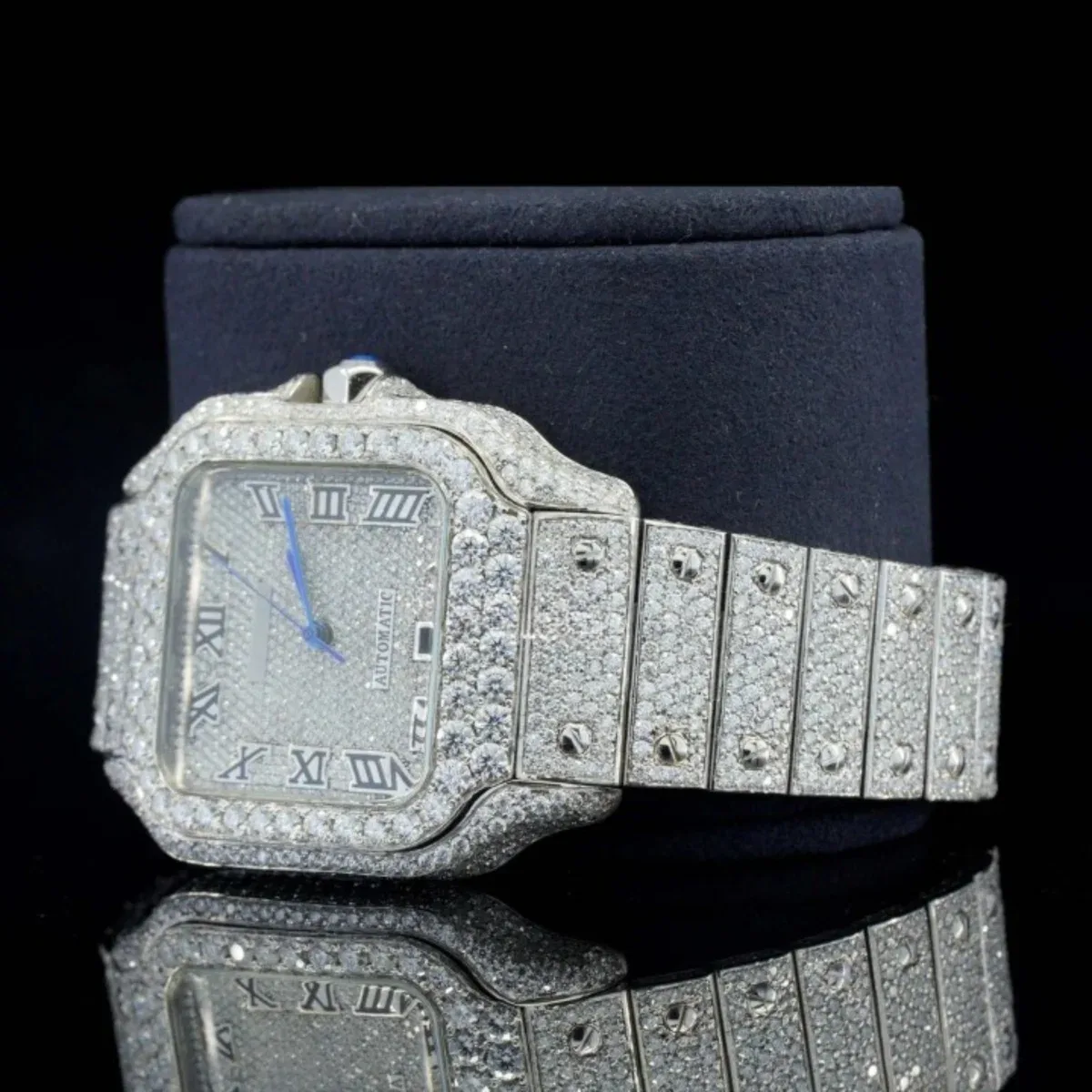 Iced Out And Automatic Business Style Moissanite Watch (view 4 of 5)