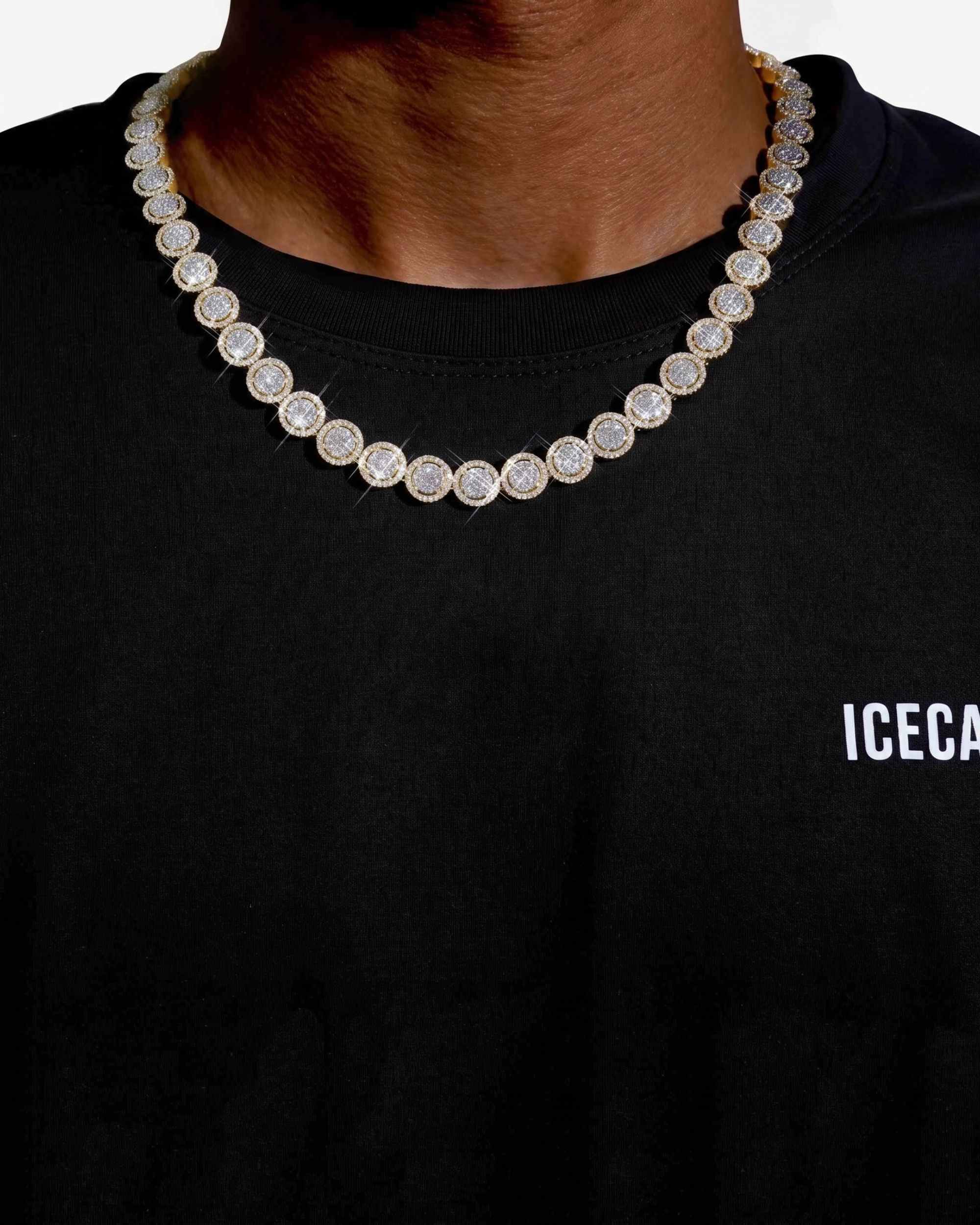 10MM Iced Out VVS Bezel Set Tennis Chain 14K Gold (view 14 of 18)