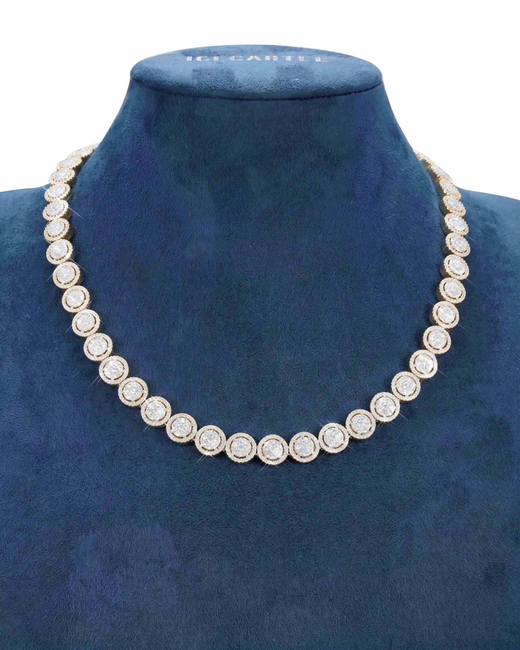 10MM Iced Out VVS Bezel Set Tennis Chain 14K Gold (view 15 of 18)