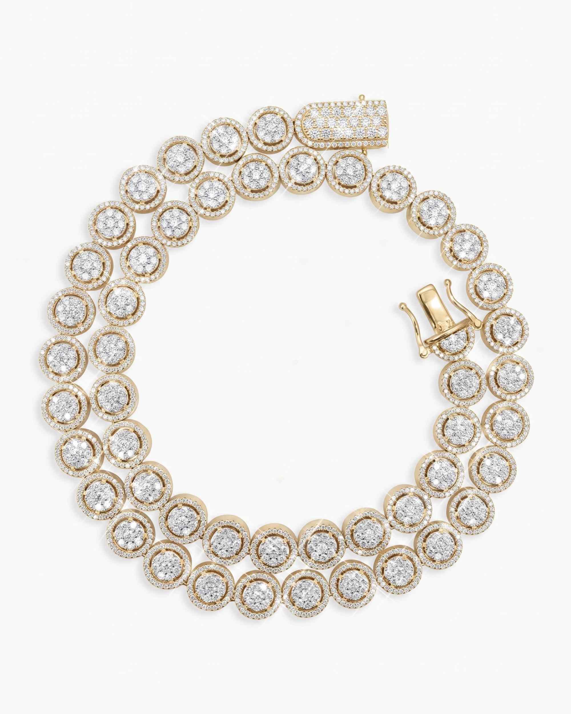 10MM Iced Out VVS Bezel Set Tennis Chain 14K Gold (view 17 of 18)
