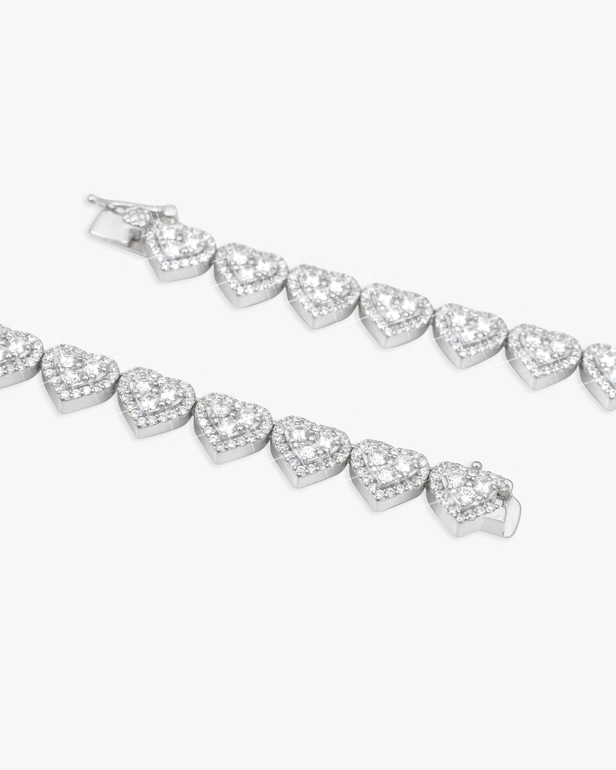 8.5MM Iced Out VVS Cluster Heart Chain 14K Gold (view 5 of 20)