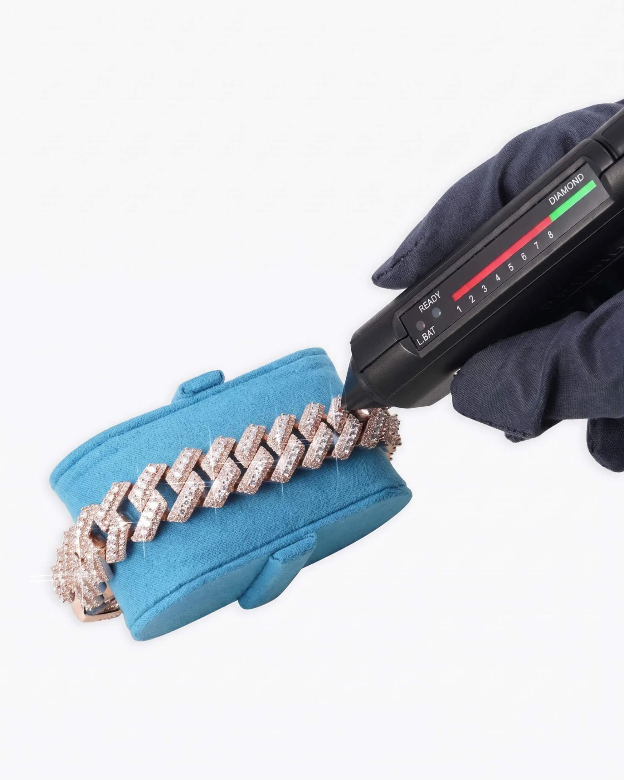 15MM Moissanite Clustered Cuban Link Bracelet 14K Gold (view 15 of 15)