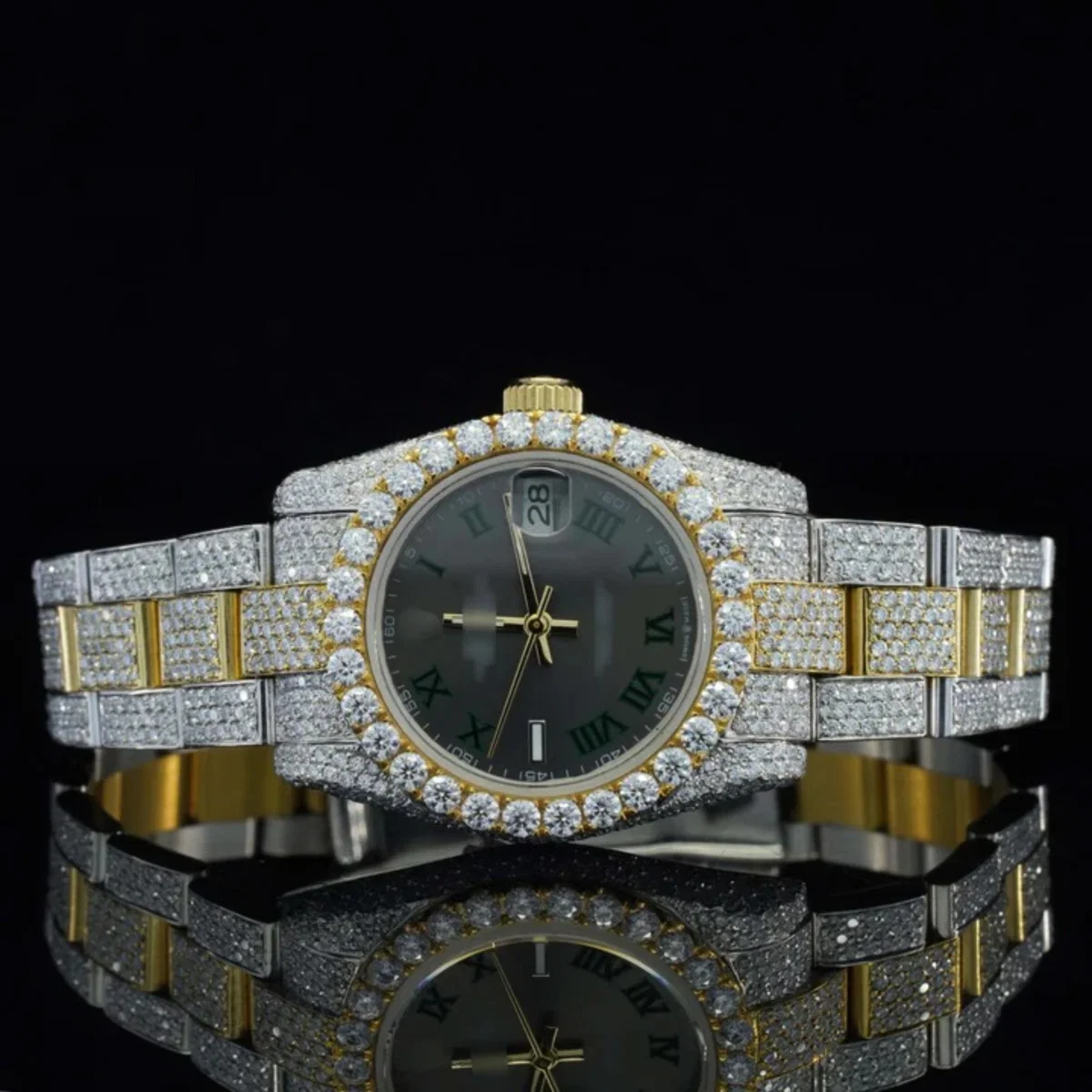Iced Out Moissanite Diamond And Automatic Superior Watch For Women (view 2 of 7)
