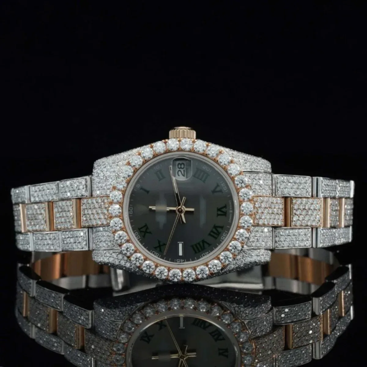 Iced Out Moissanite Diamond And Automatic Superior Watch For Women (view 3 of 7)