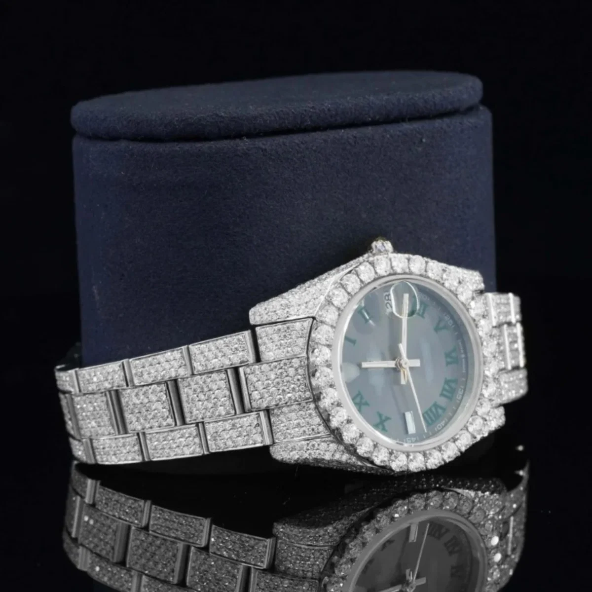 Iced Out Moissanite Diamond And Automatic Superior Watch For Women (view 4 of 7)