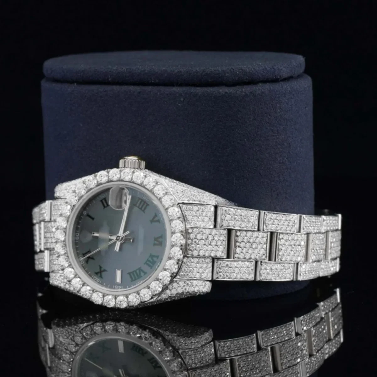 Iced Out Moissanite Diamond And Automatic Superior Watch For Women (view 5 of 7)