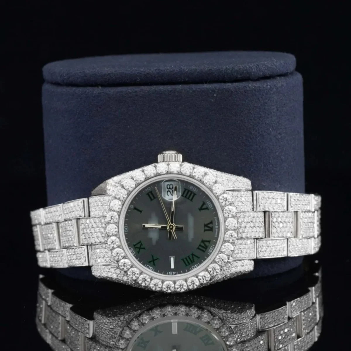Iced Out Moissanite Diamond And Automatic Superior Watch For Women (view 6 of 7)