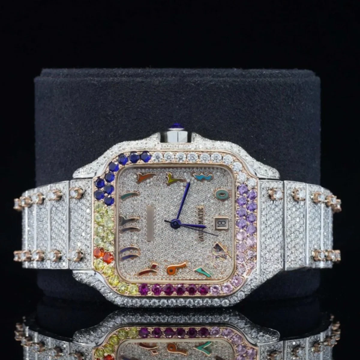 Iced Out Moissanite Diamond Japan Automatic Movement Watch