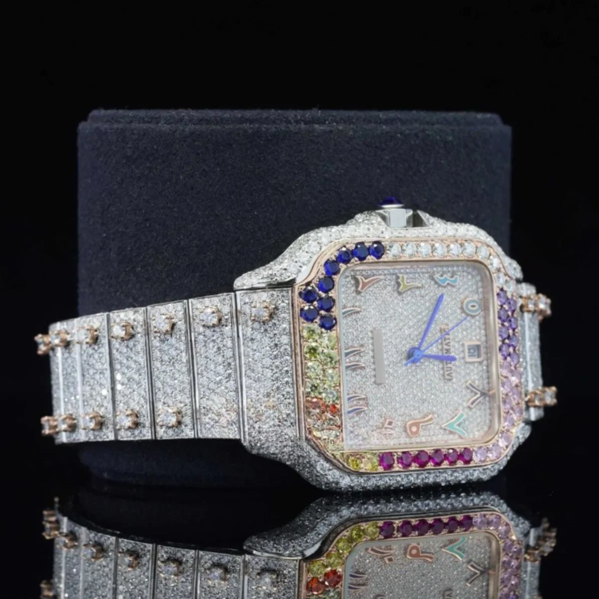 Iced Out Moissanite Diamond Japan Automatic Movement Watch (view 3 of 4)