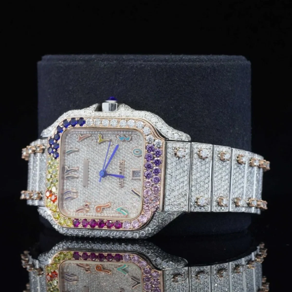 Iced Out Moissanite Diamond Japan Automatic Movement Watch (view 4 of 4)