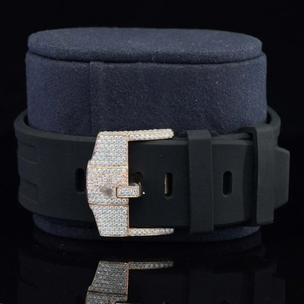 Luxury Moissanite Iced Out Watch For Men Automatic Rubber Belt (view 7 of 7)