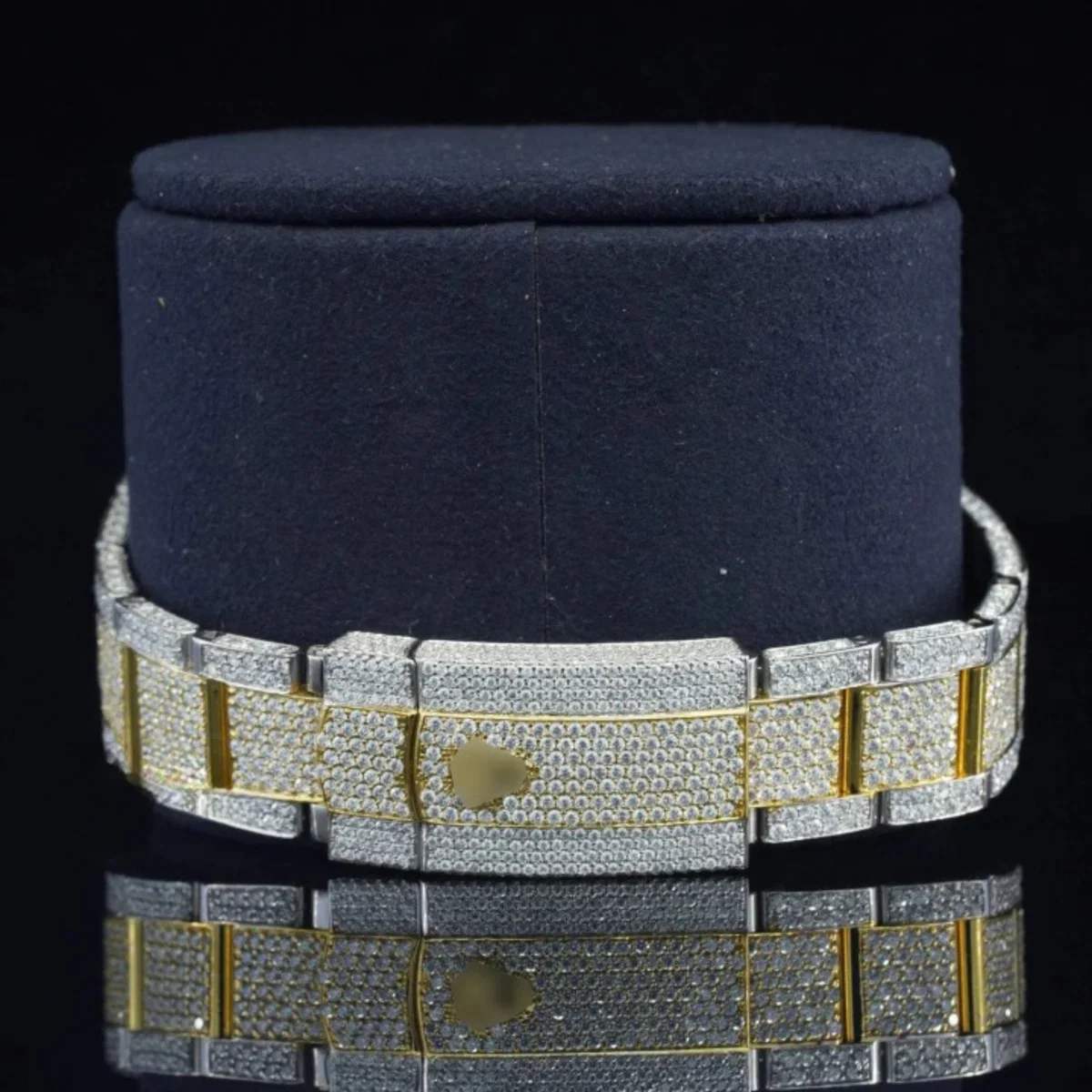 Iced Out Moissanite Watch Diamond Embellished Analog Fully Automatic (view 7 of 7)