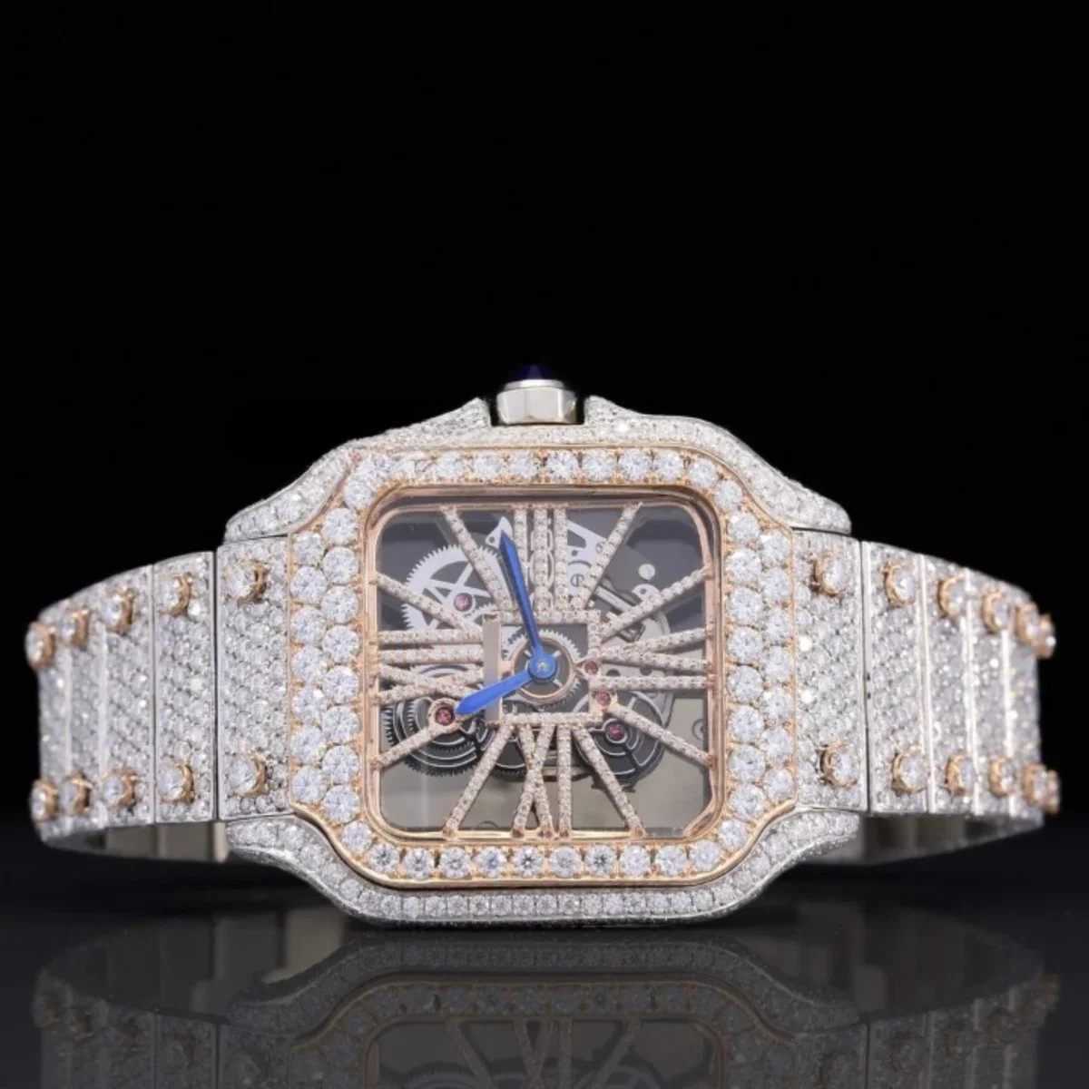 Iced Out Moissanite Watch Hip Hop Automatic Watch For Men