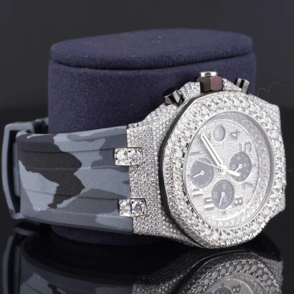 Automatic Moissanite Watch For Men With Sapphire Crystal Glass (view 2 of 4)