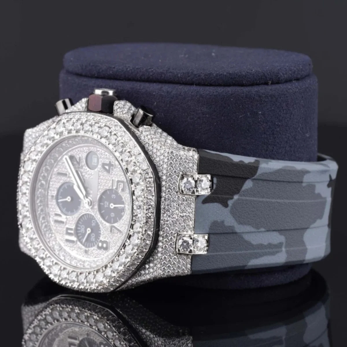 Automatic Moissanite Watch For Men With Sapphire Crystal Glass (view 3 of 4)