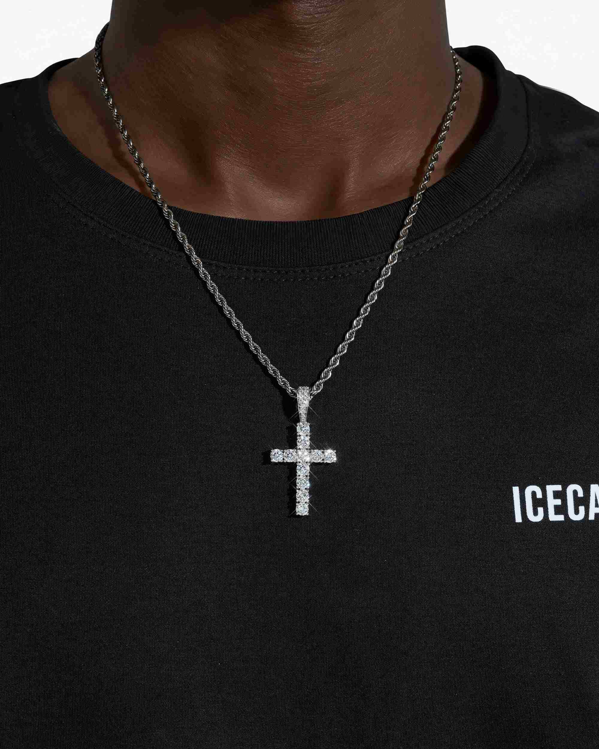 Iced Out VVS Cross Pendant 14K Gold (view 2 of 6)