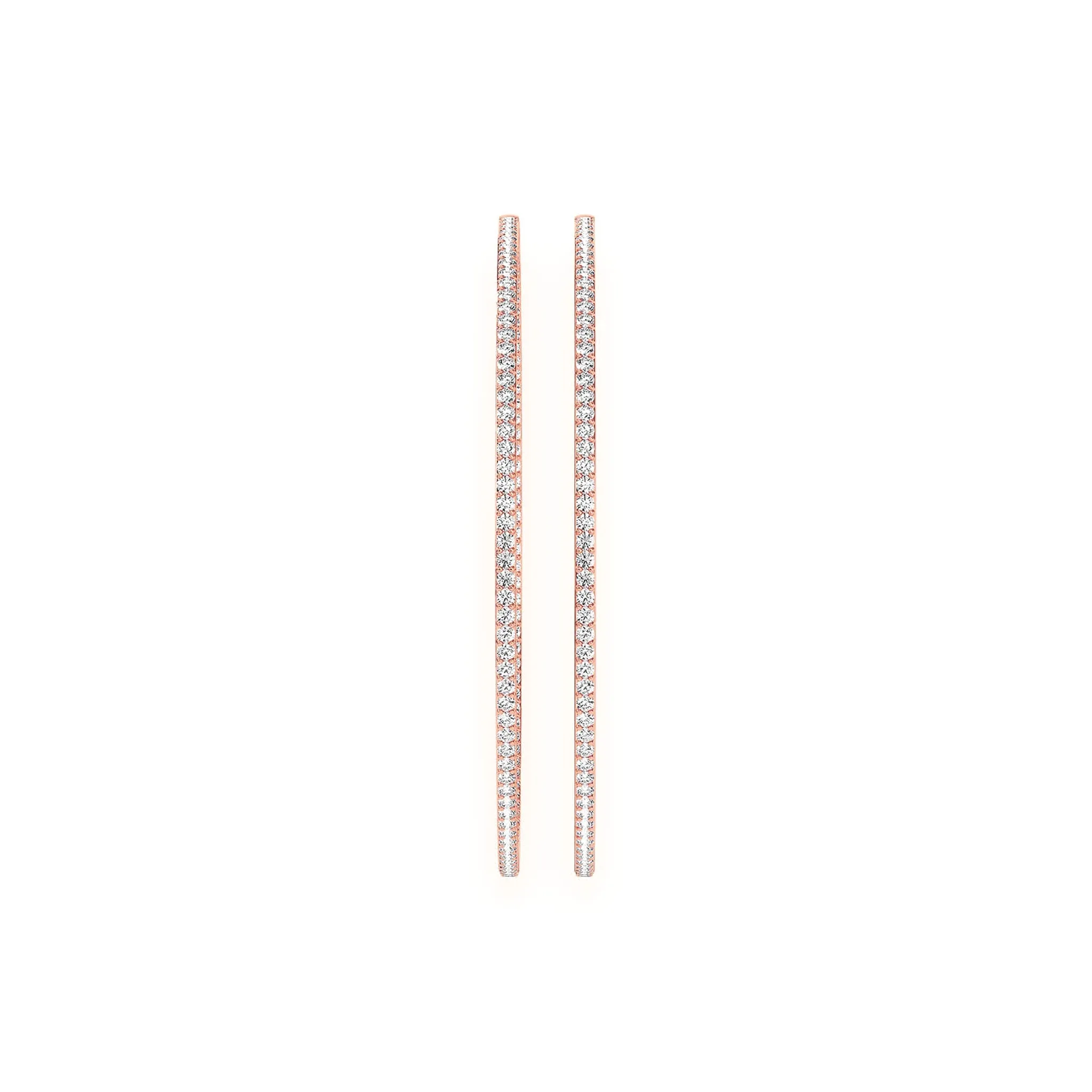 Large Inside-Out Diamond Hoop Earrings - in yellow gold (view 13 of 15)