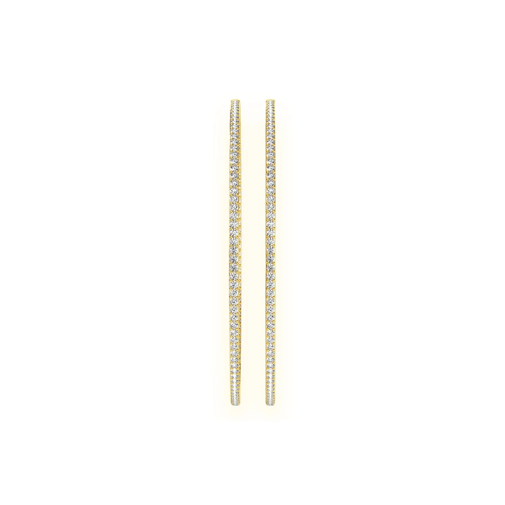 Large Inside-Out Diamond Hoop Earrings - in yellow gold (view 5 of 15)