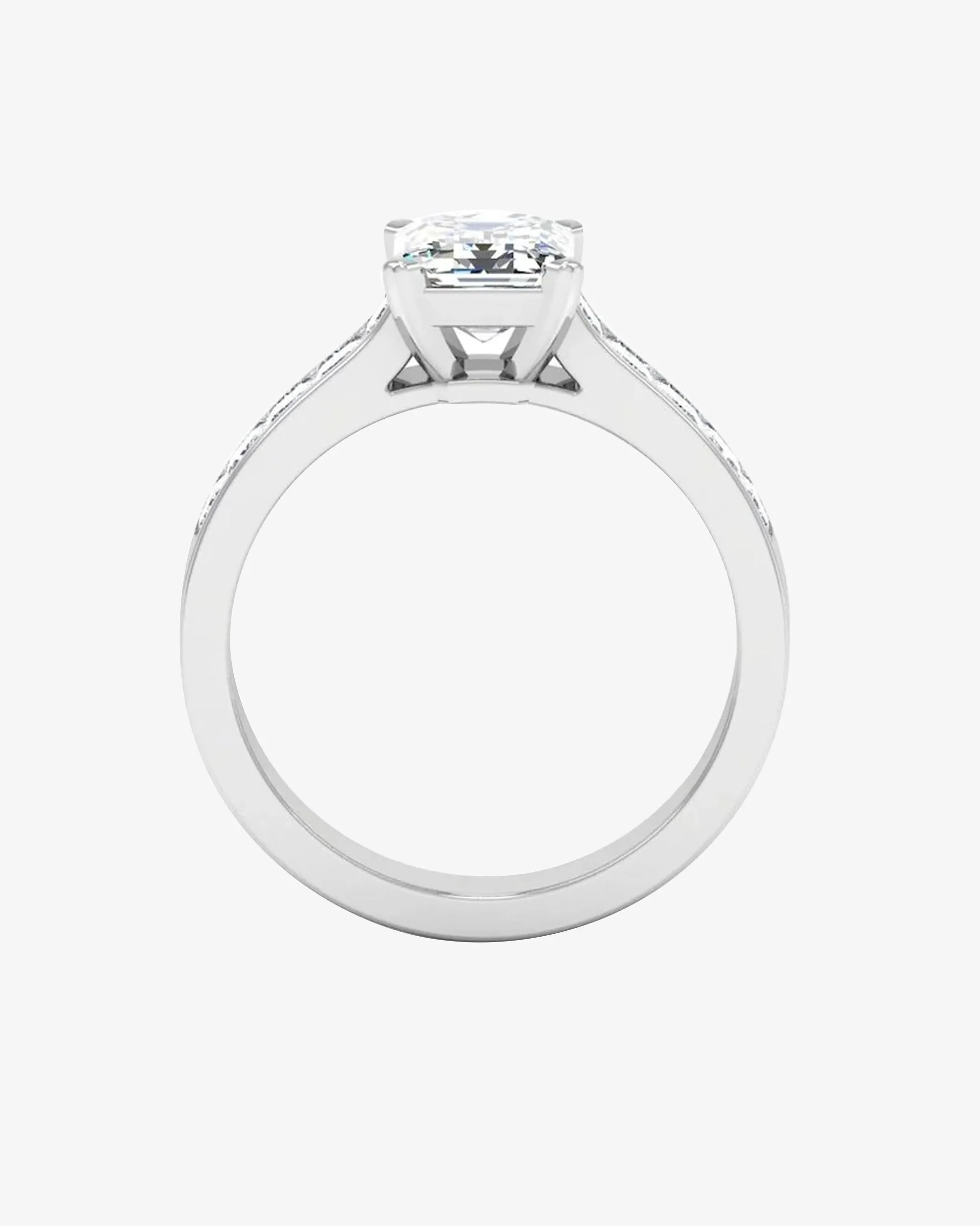 Invisible Set Radiant Cut Moissanite Engagement Ring - in 14k gold (view 6 of 8)