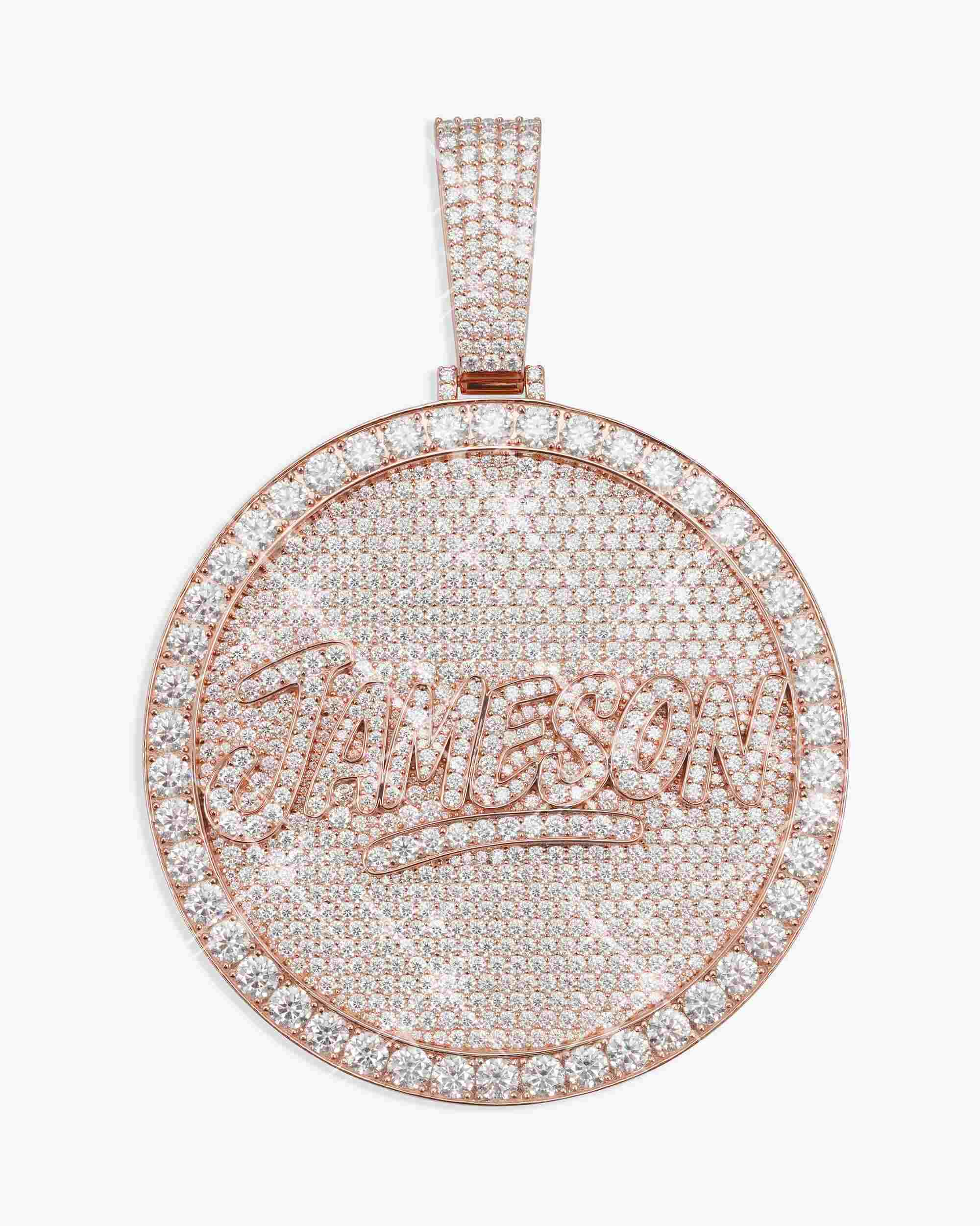 "Jameson" Custom Circle Pendant 14K Gold